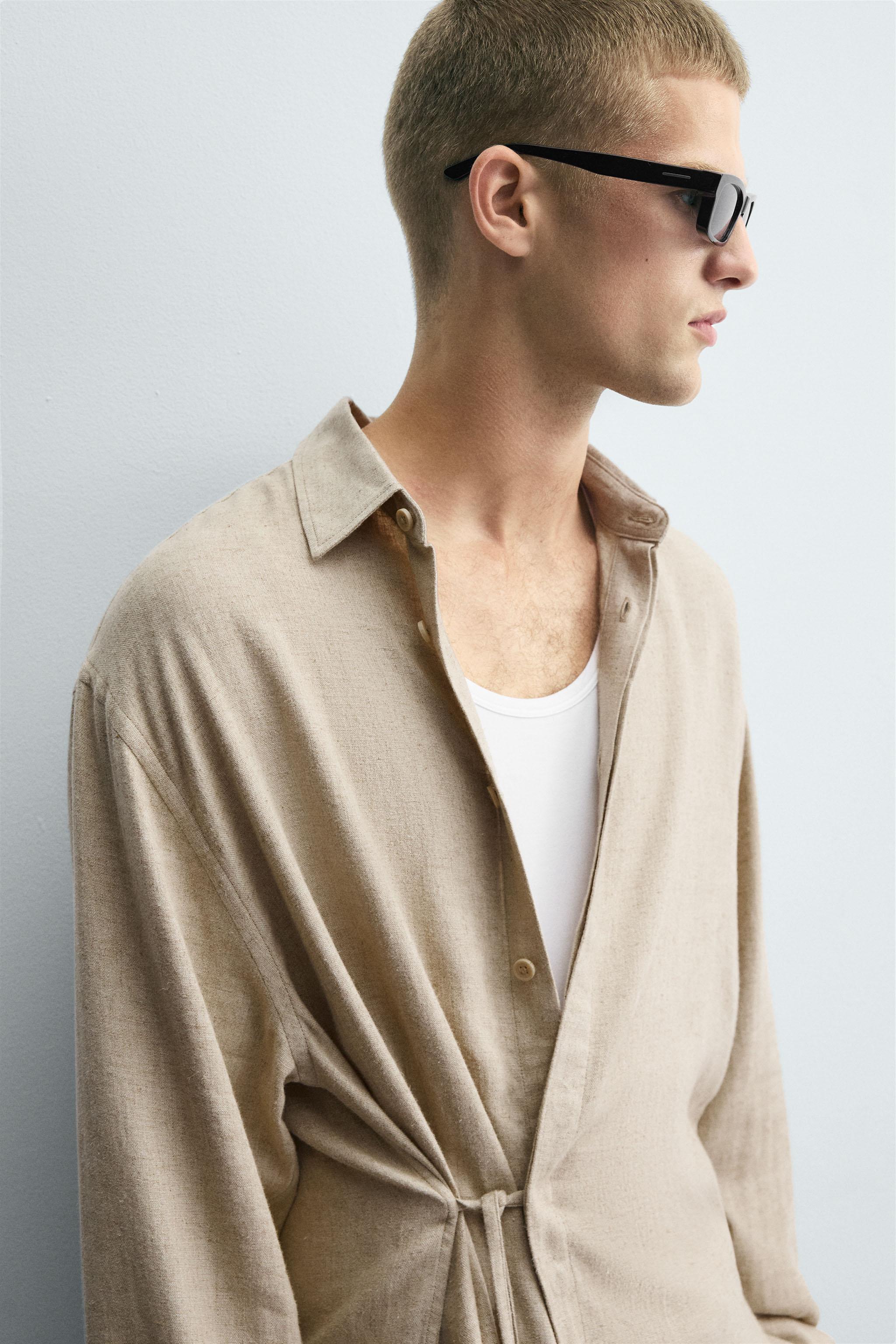 LINEN - VISCOSE TIE SHIRT