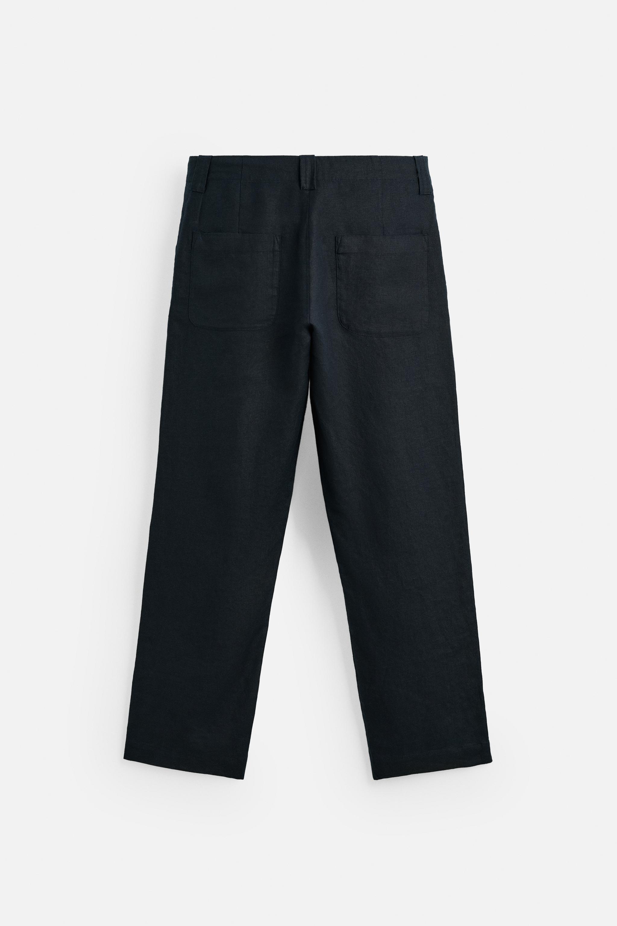 STRAIGHT FIT 100% LINEN PANTS