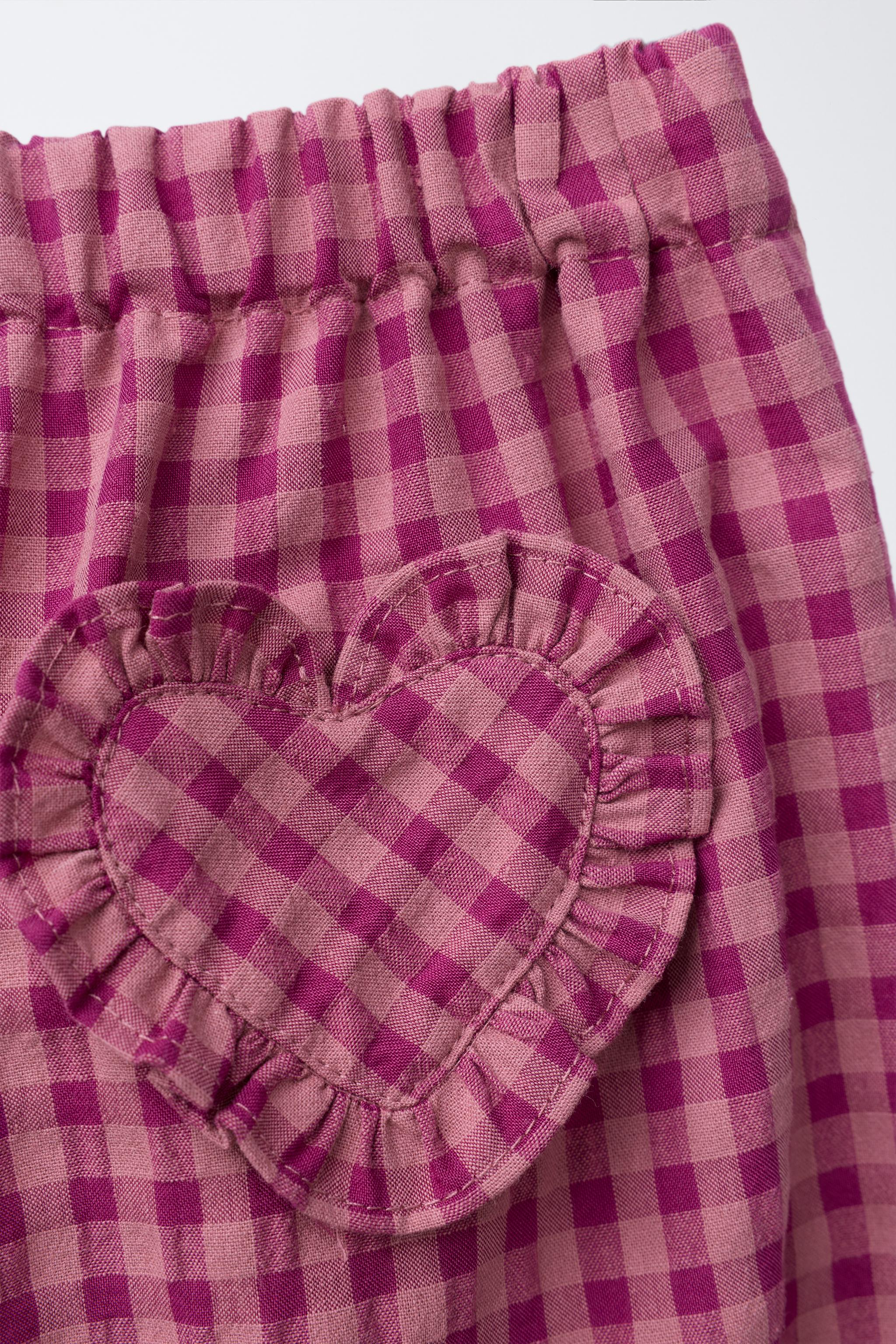 GINGHAM STRAIGHT-LEG PANTS