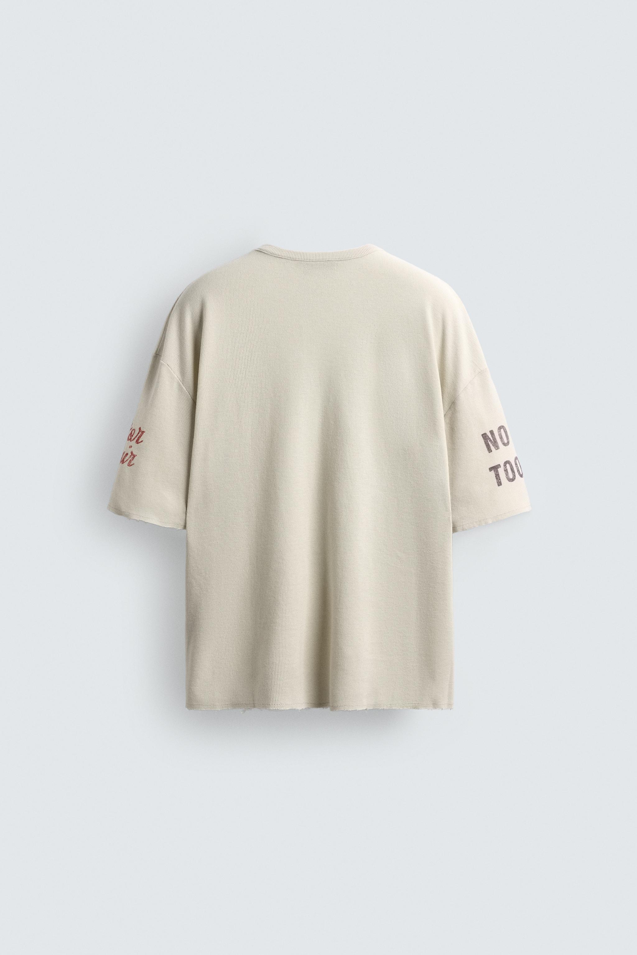 WASHED PRINT KNIT T-SHIRT