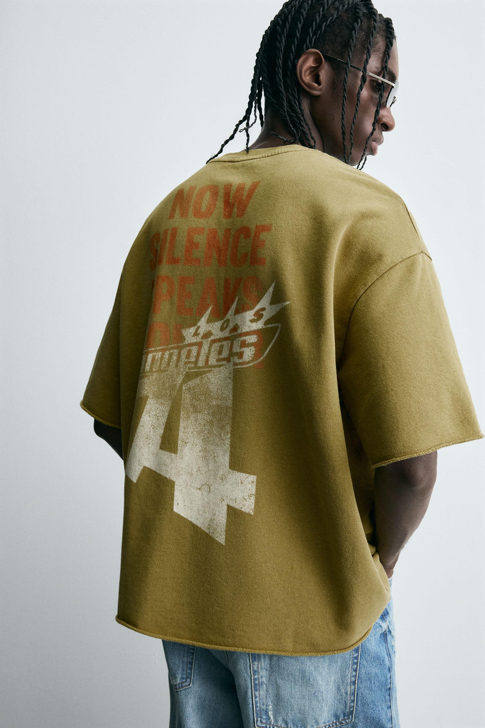 GARMENT-DYED TEXT PRINT SWEATSHIRT