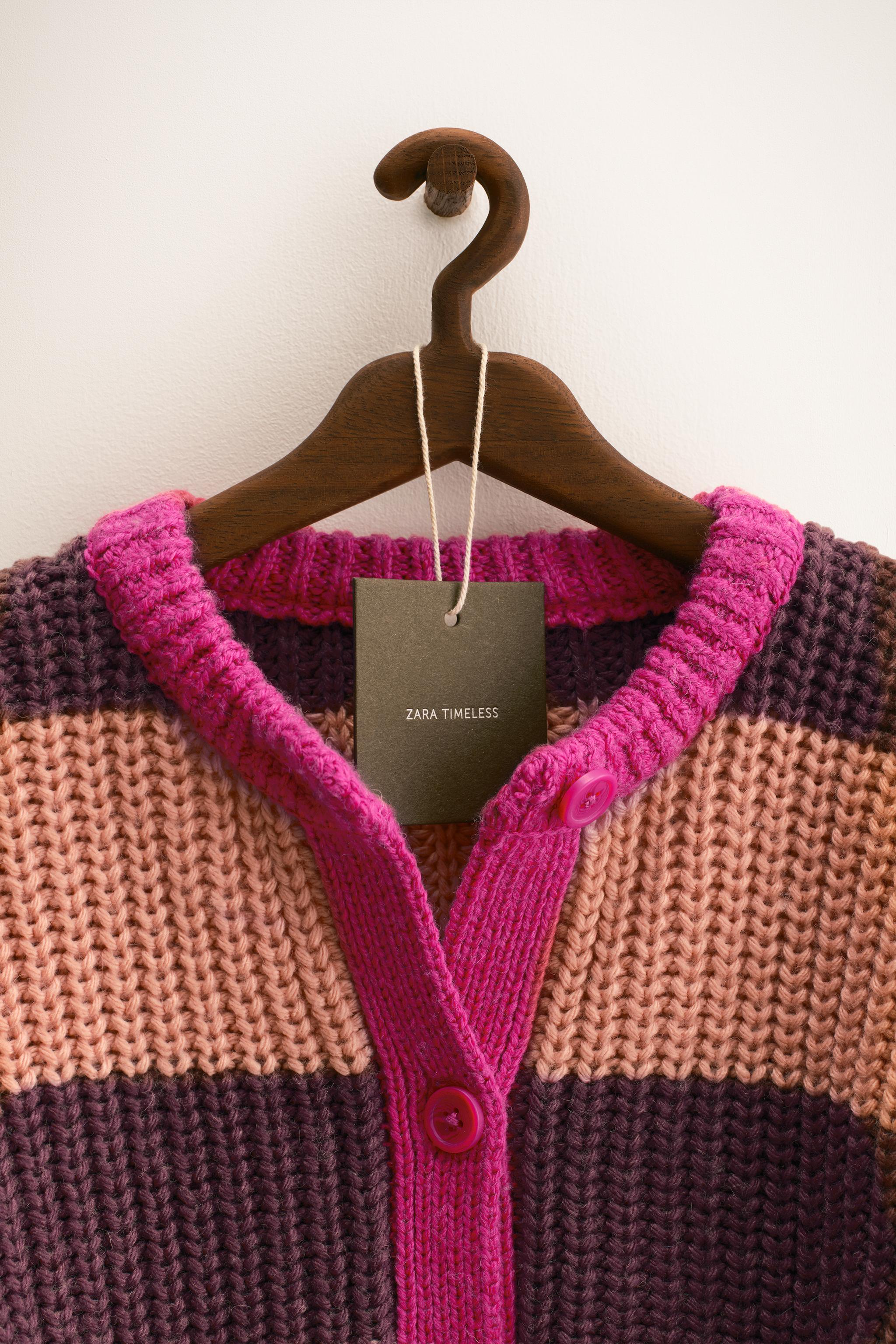 ZARA TIMELESS - STRIPED KNIT CARDIGAN