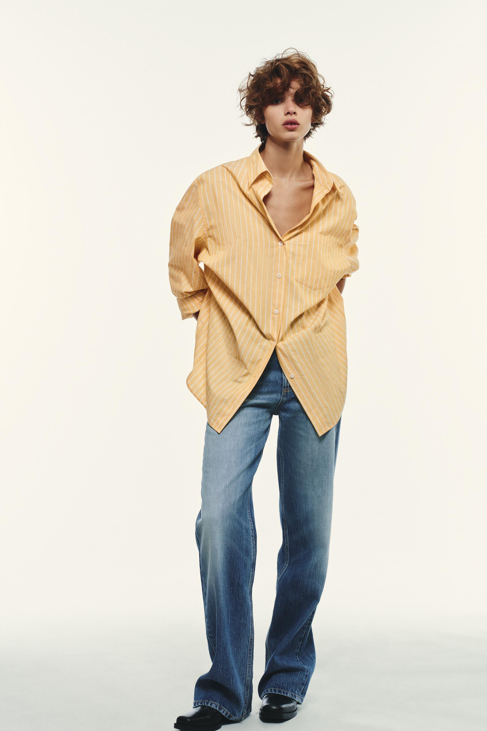 STRIPED OVERSIZED POPLIN SHIRT