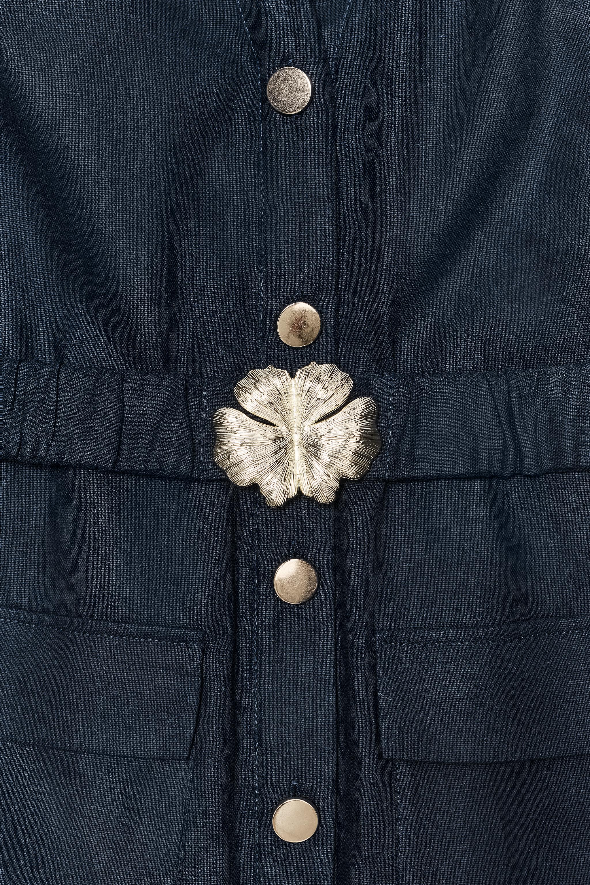 LINEN BELTED MIDI DRESS