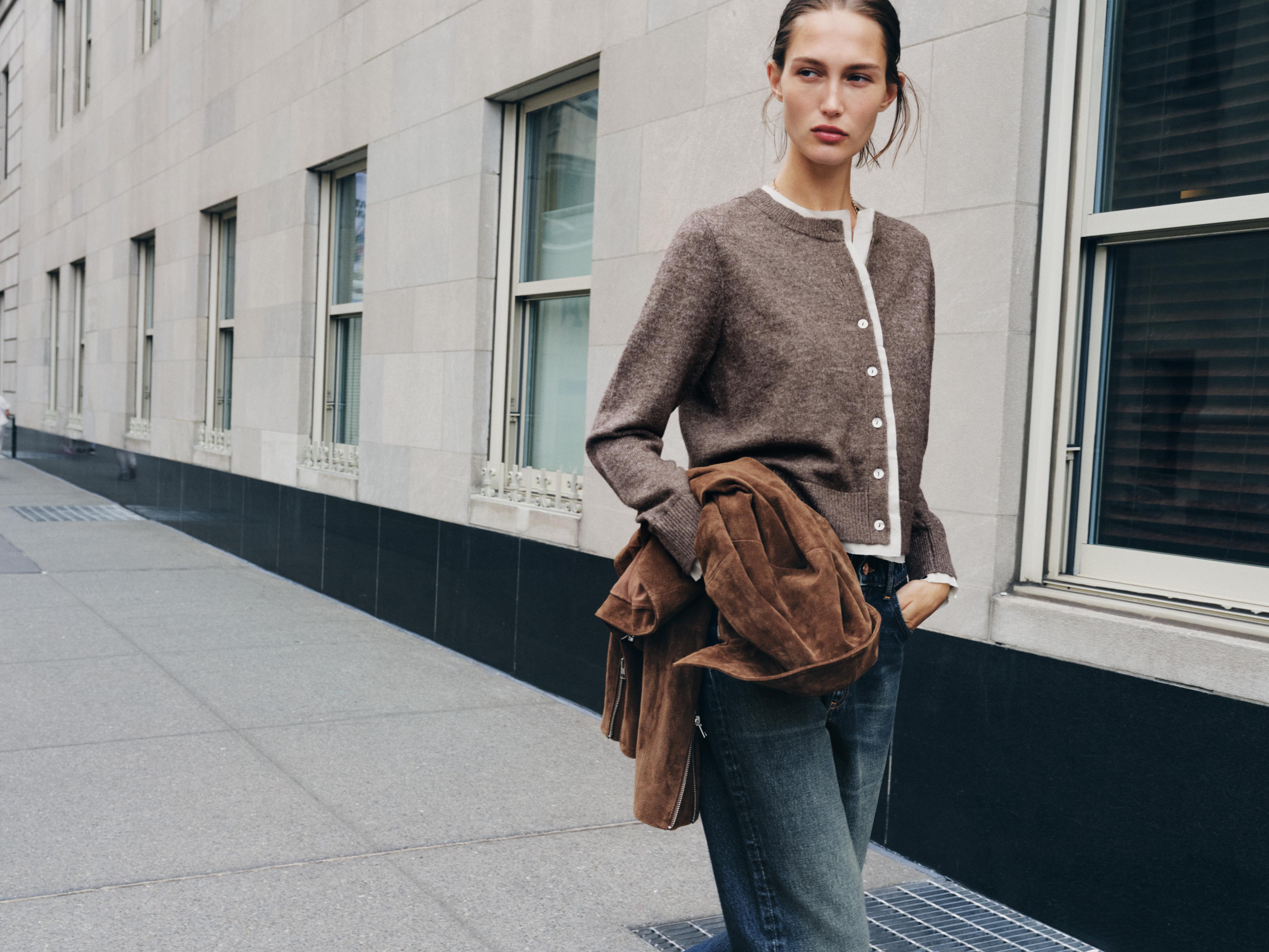 COMBINATION KNIT CARDIGAN