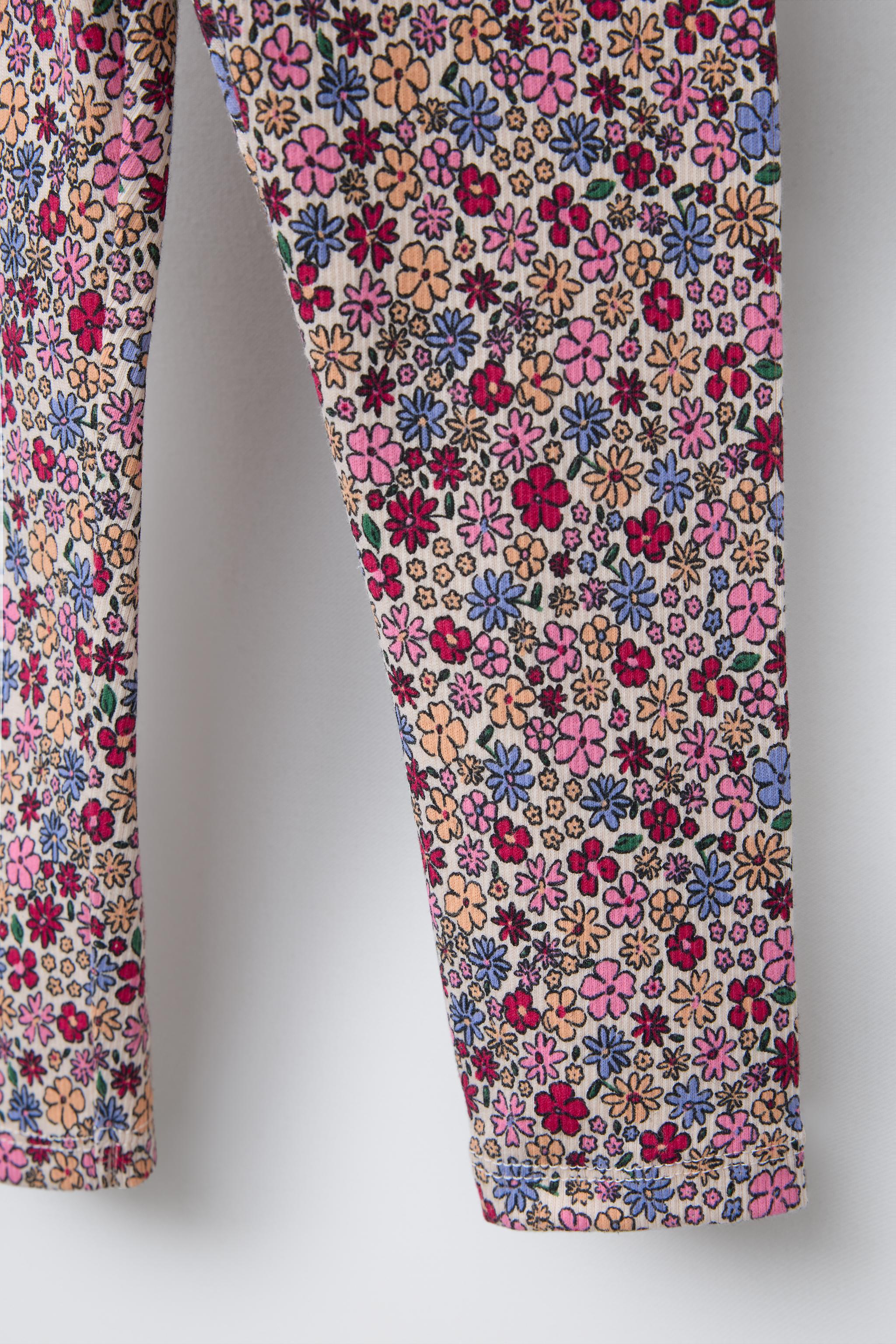 PRINTED RIBBED LEGGINGS