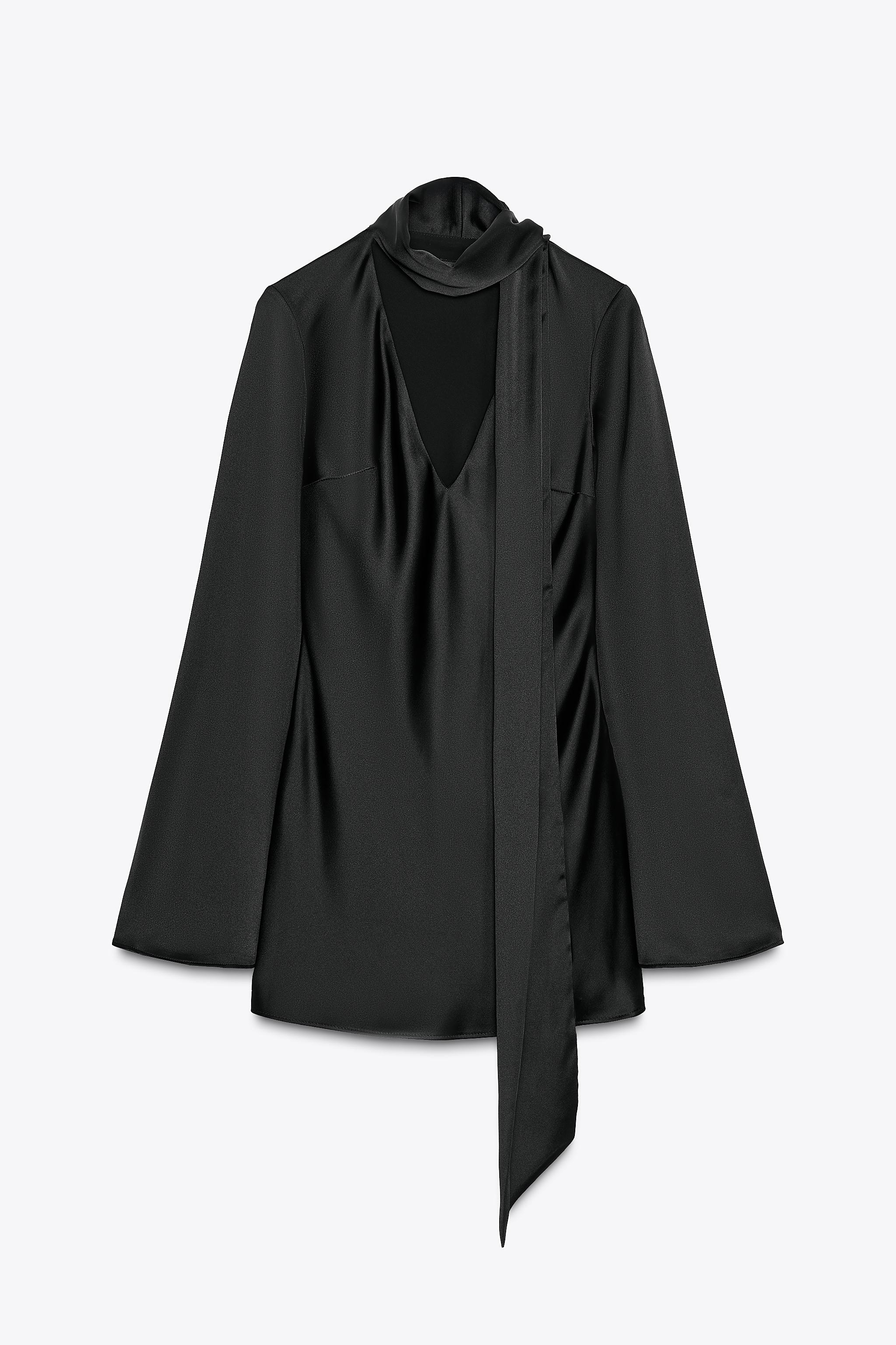 SATIN EFFECT SCARF DRESS