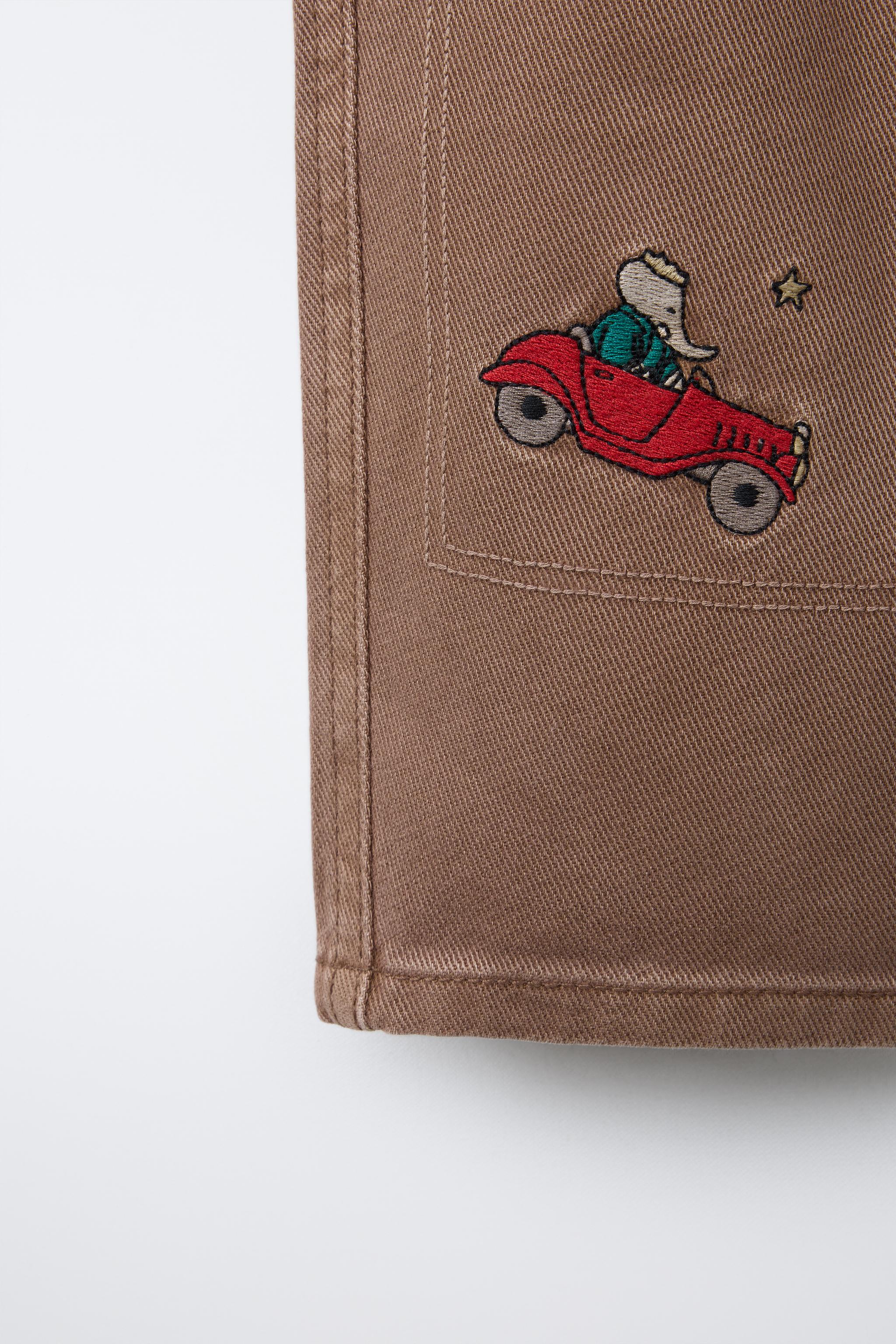 BABAR ™ EMBROIDERED TWILL BAGGY PANTS