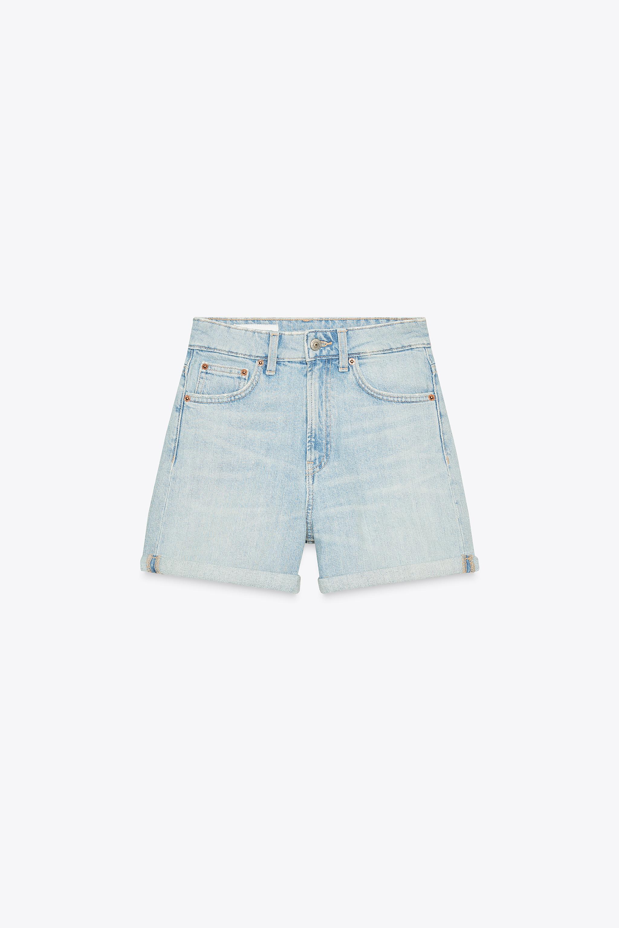 HIGH WAIST TRF MOM FIT SHORTS