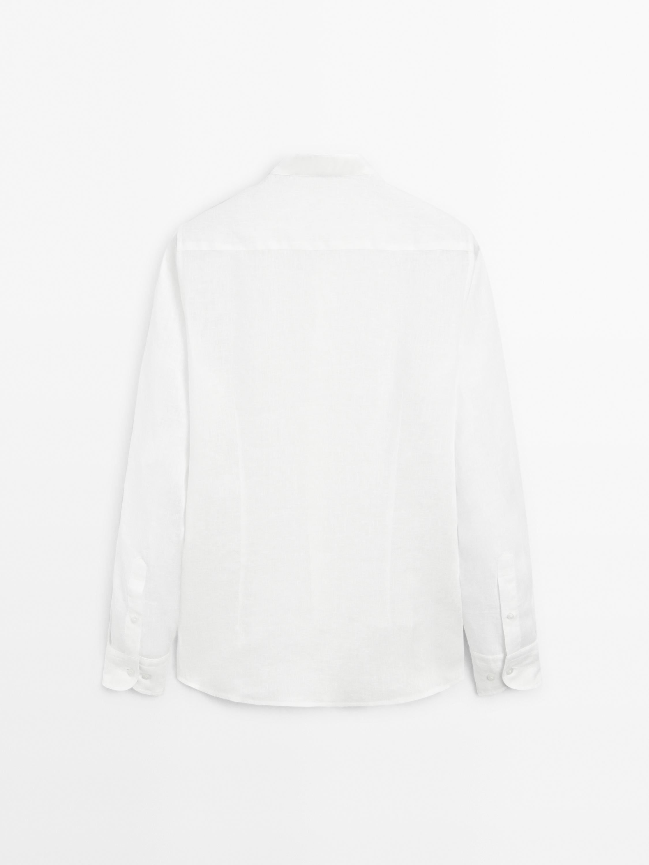 Regular-fit shirt with stand collar