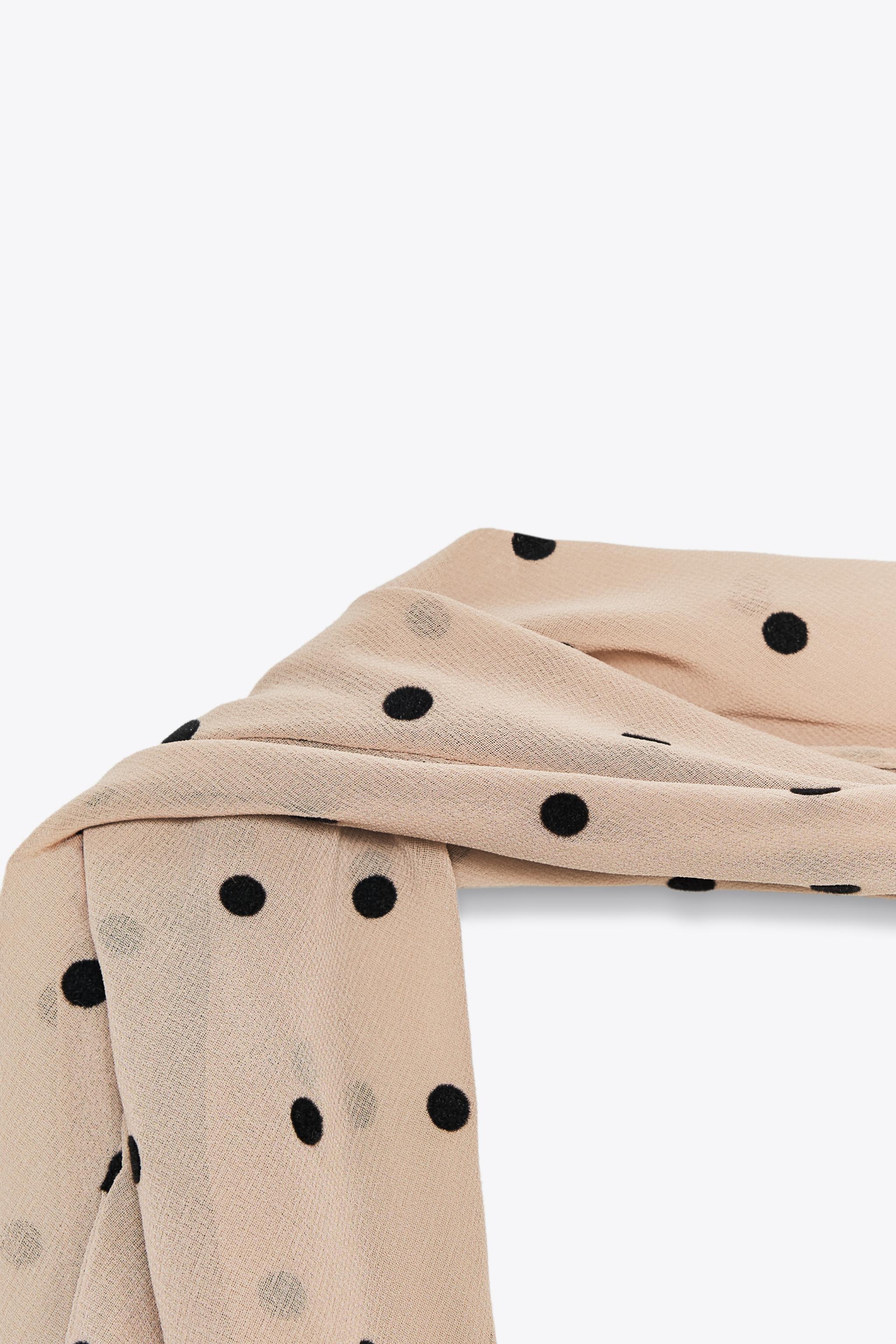 POLKA DOT HALTER SCARF TOP