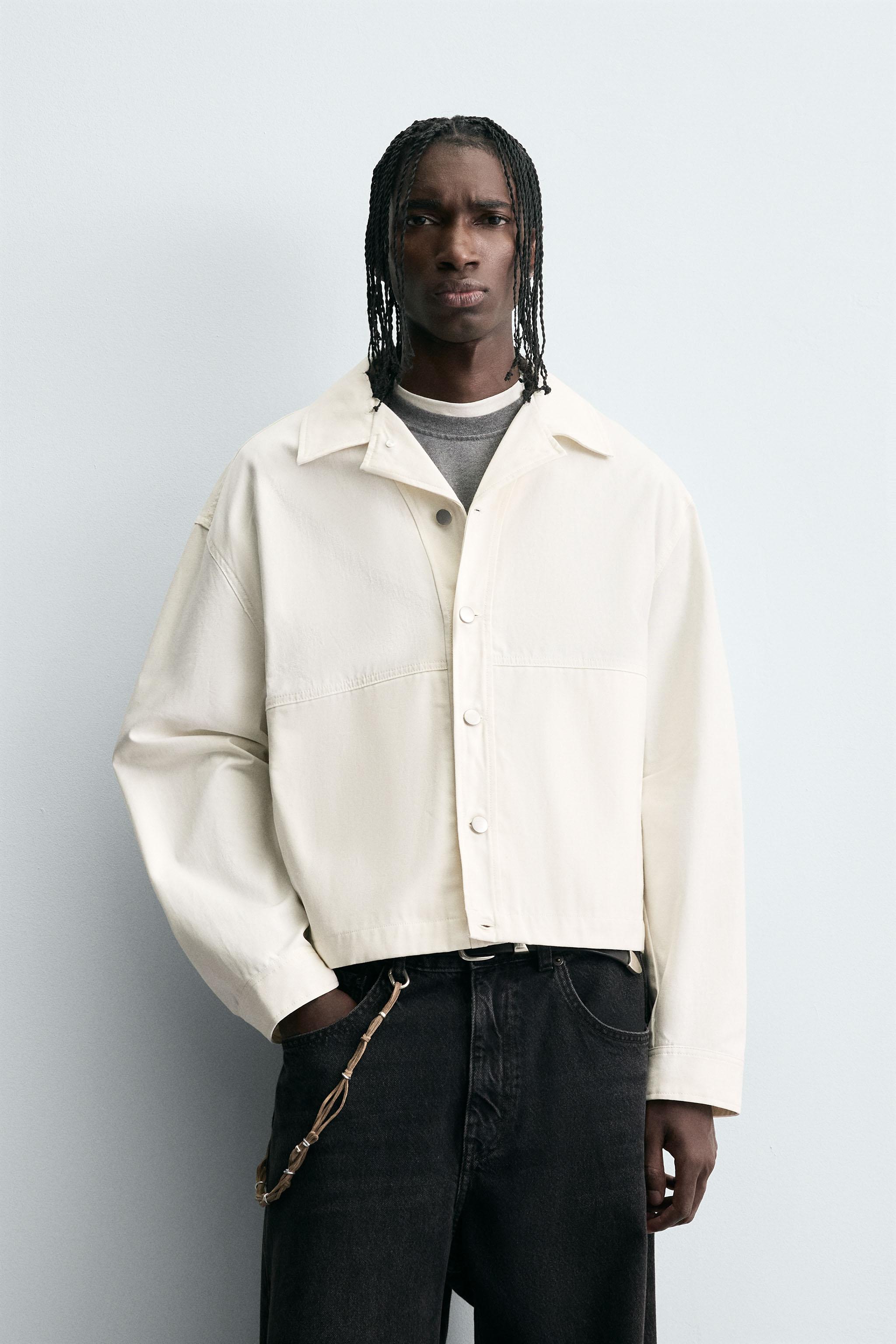 TEXTURED CROPPED FIT OVERSHIRT