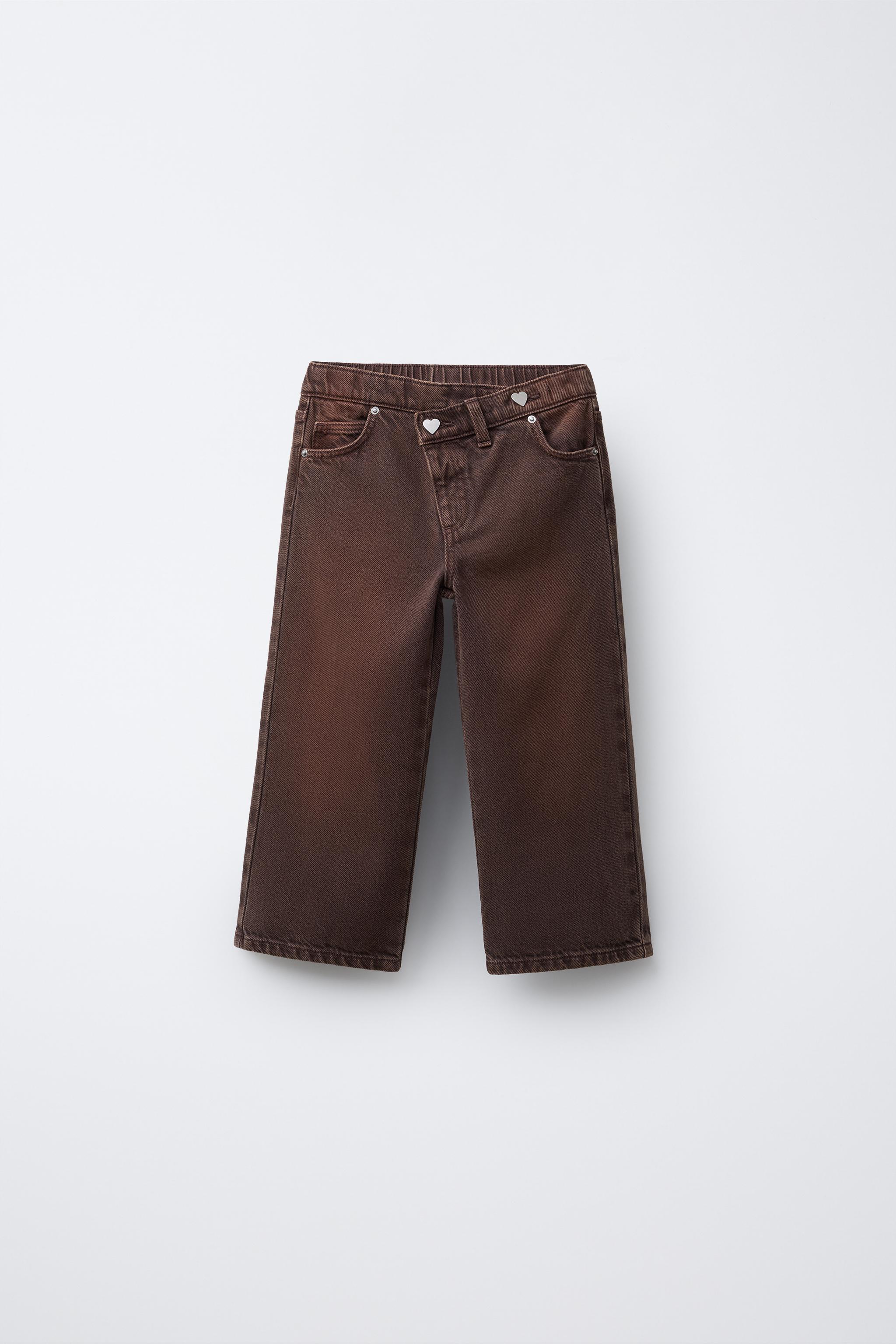 CROSSOVER WAIST WIDE LEG JEANS