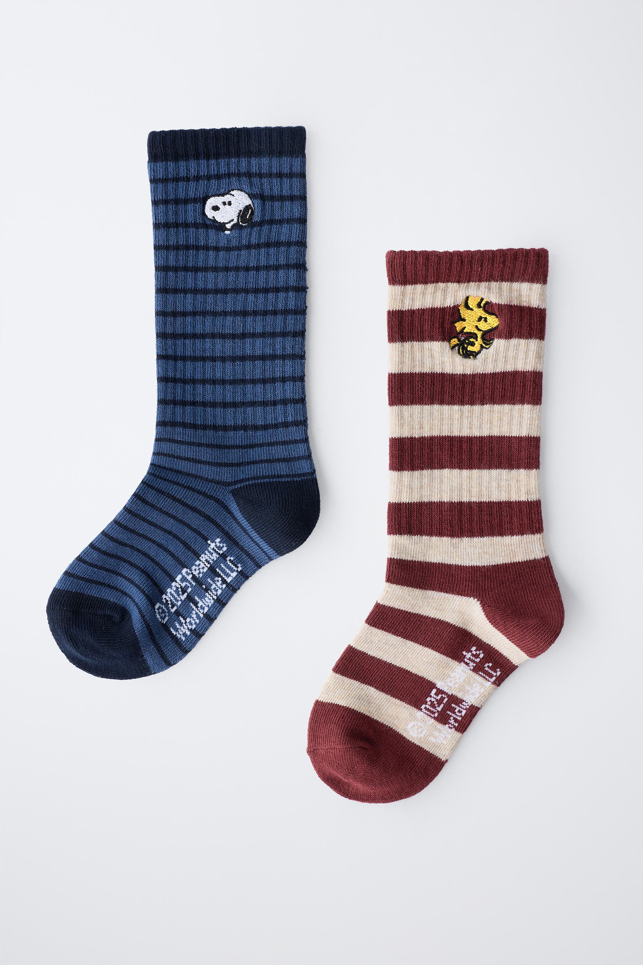 TWO-PACK OF STRIPED SNOOPY PEANUTS™ LONG SOCKS