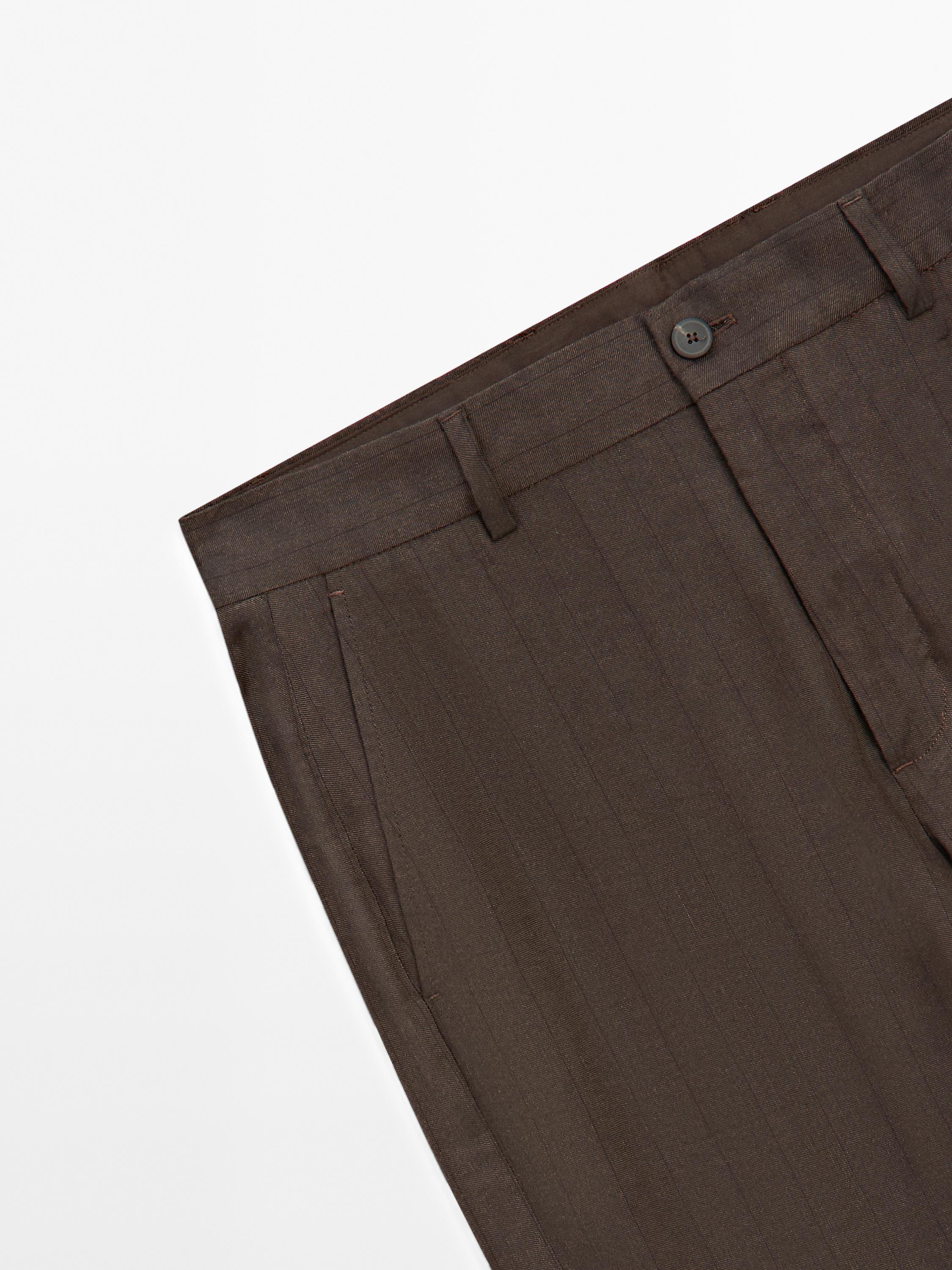 Straight-leg pinstripe trousers