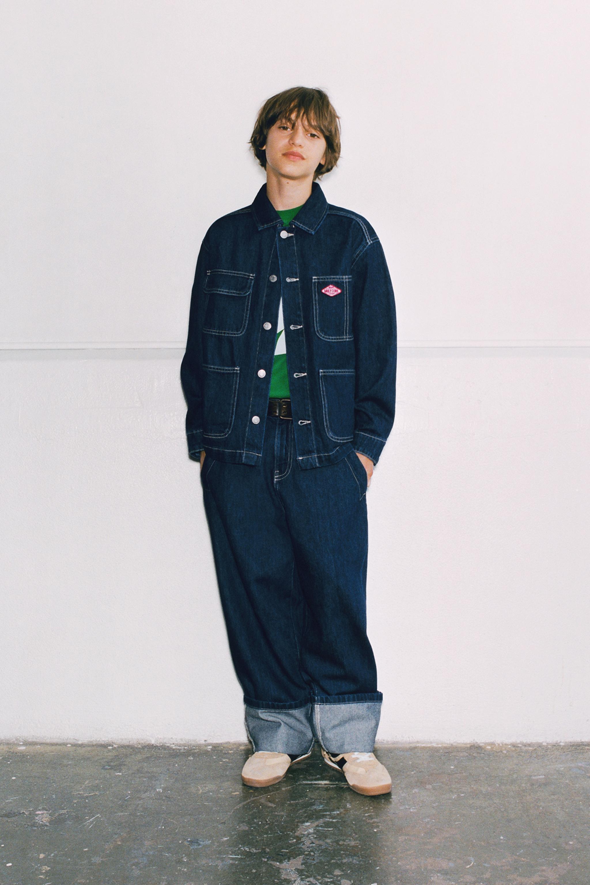 WIDE LEG CUFFED JEANS