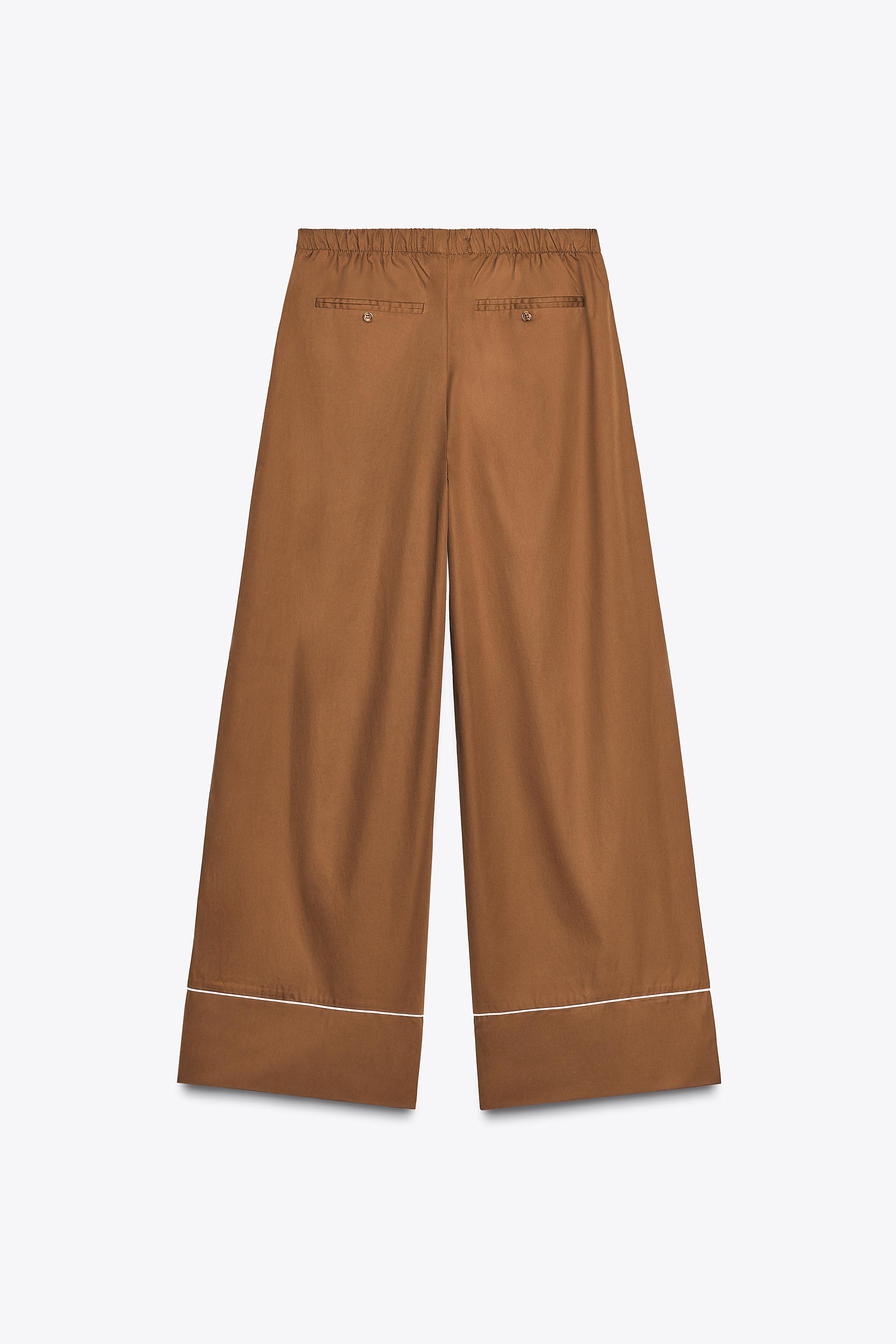 PIPED POPLIN PANTS