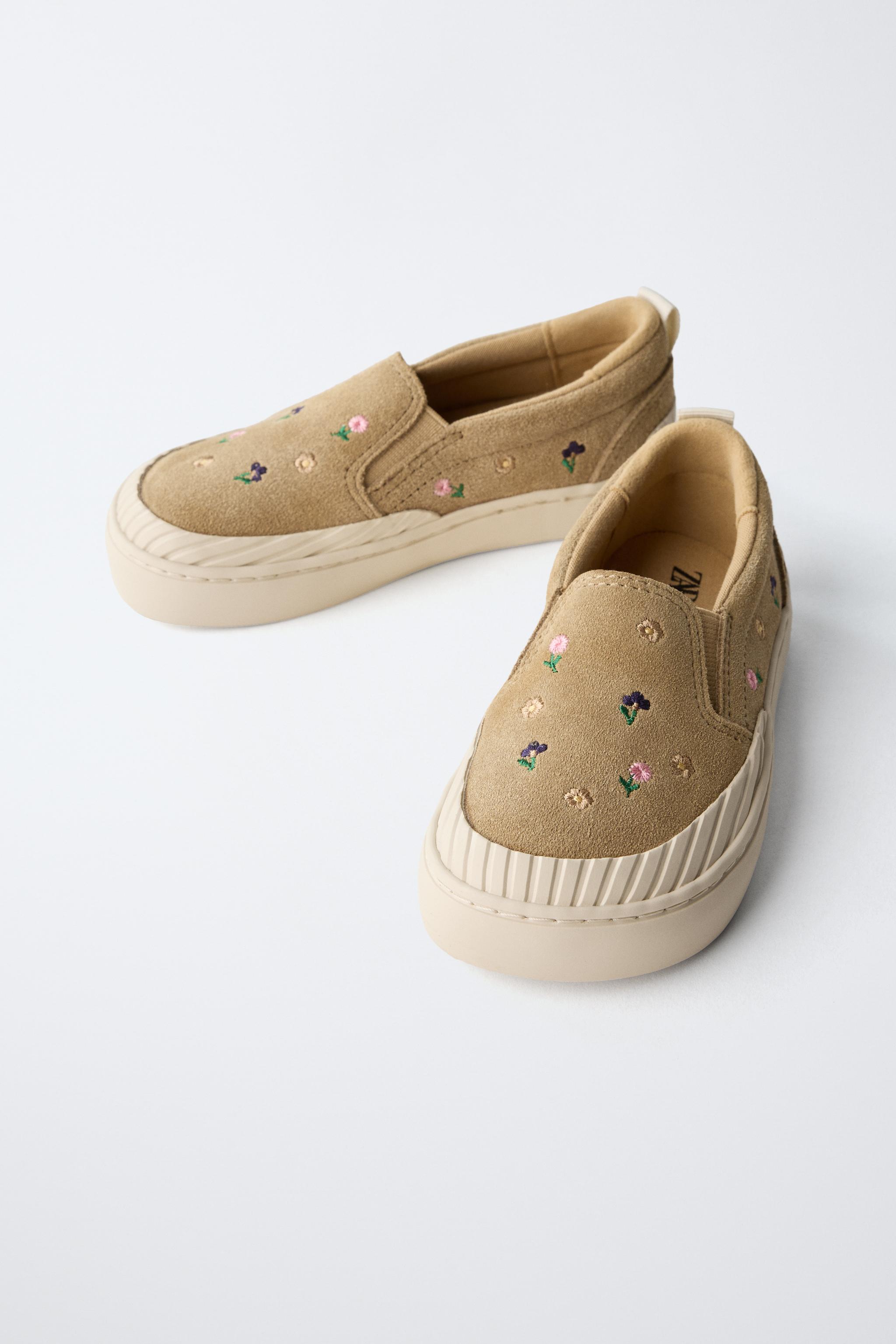 LEATHER FLORAL SNEAKERS