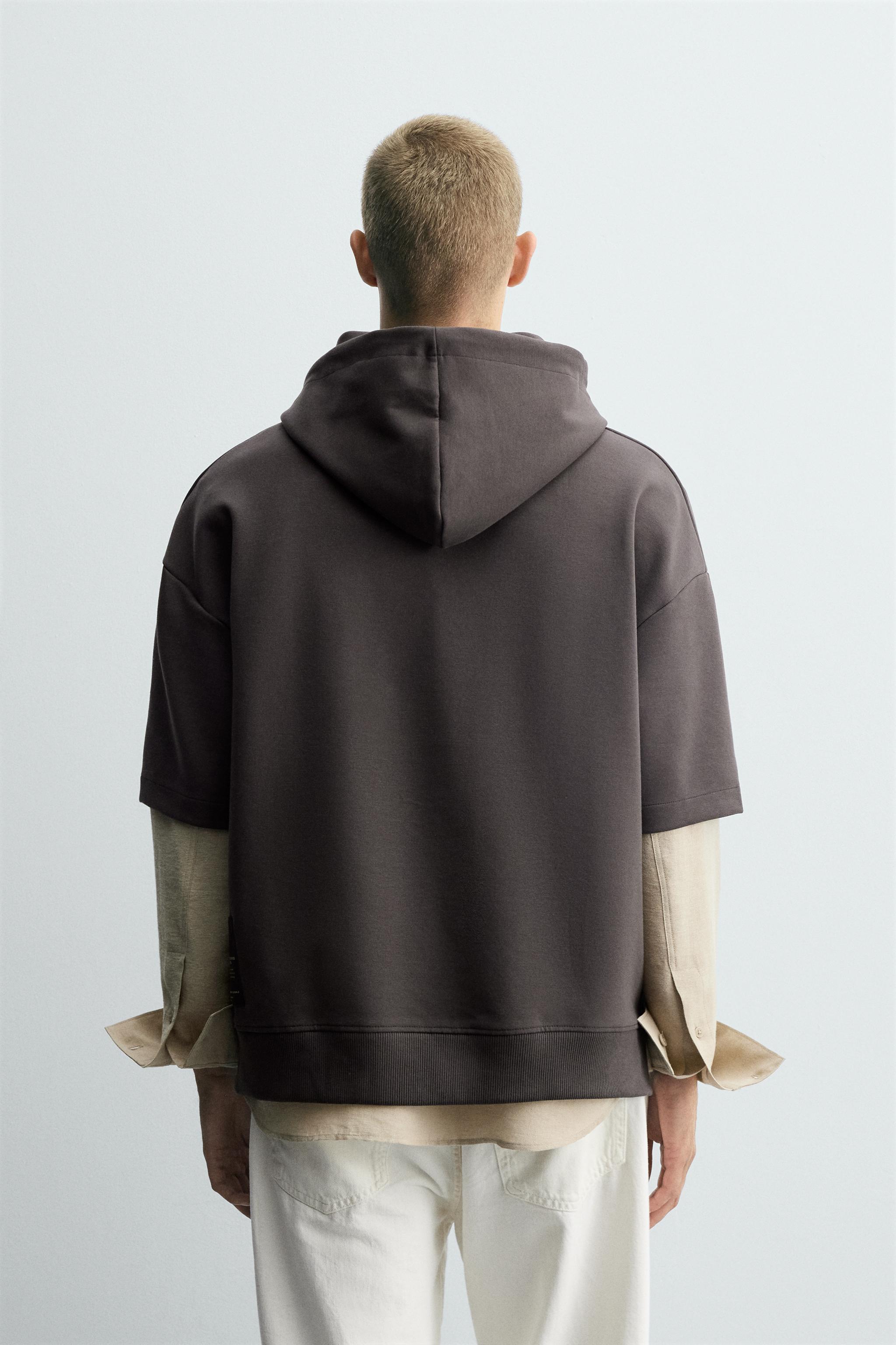 INTERLOCK HOODED SWEATSHIRT WITH LABEL