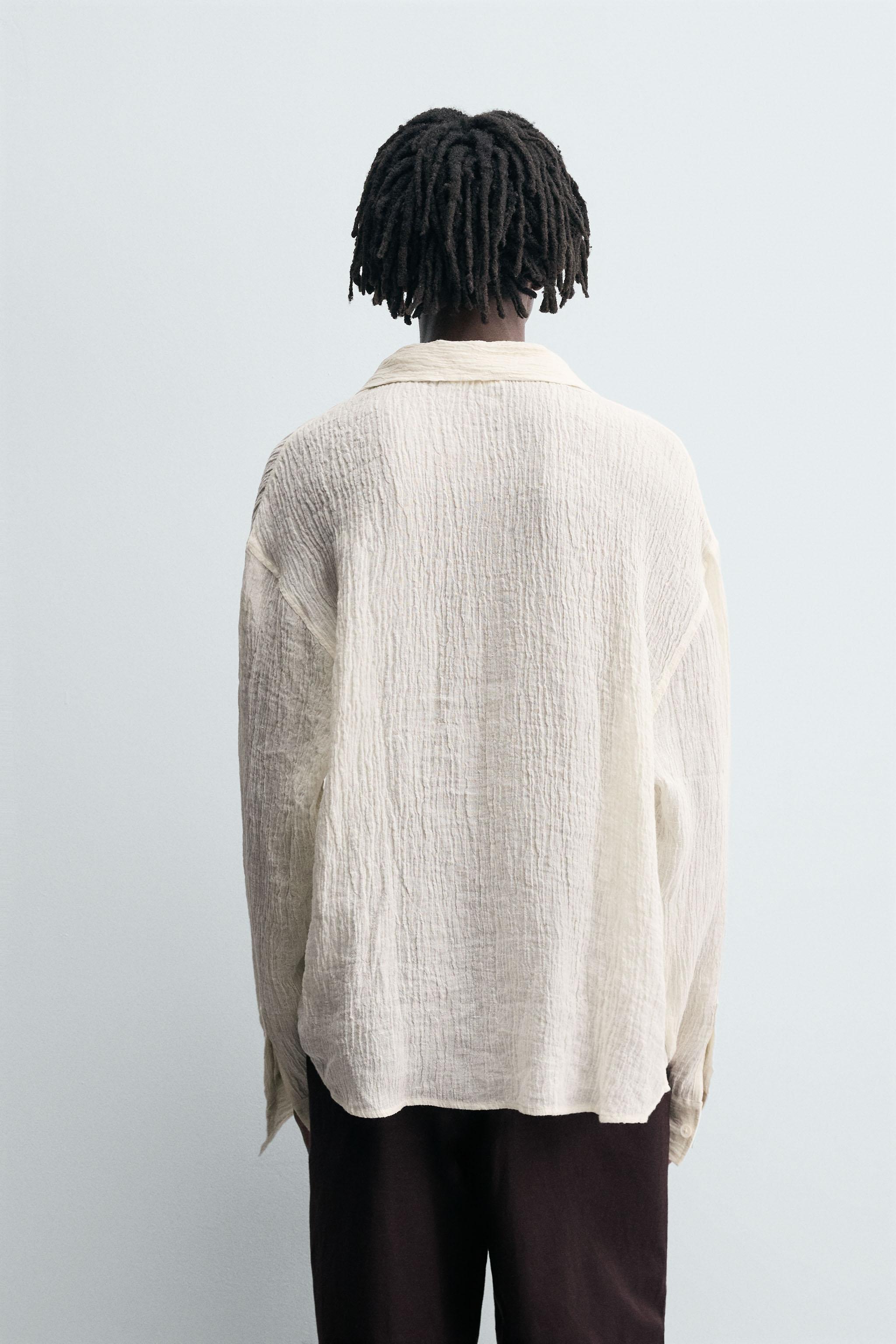 100% CRINKLED LINEN SHIRT