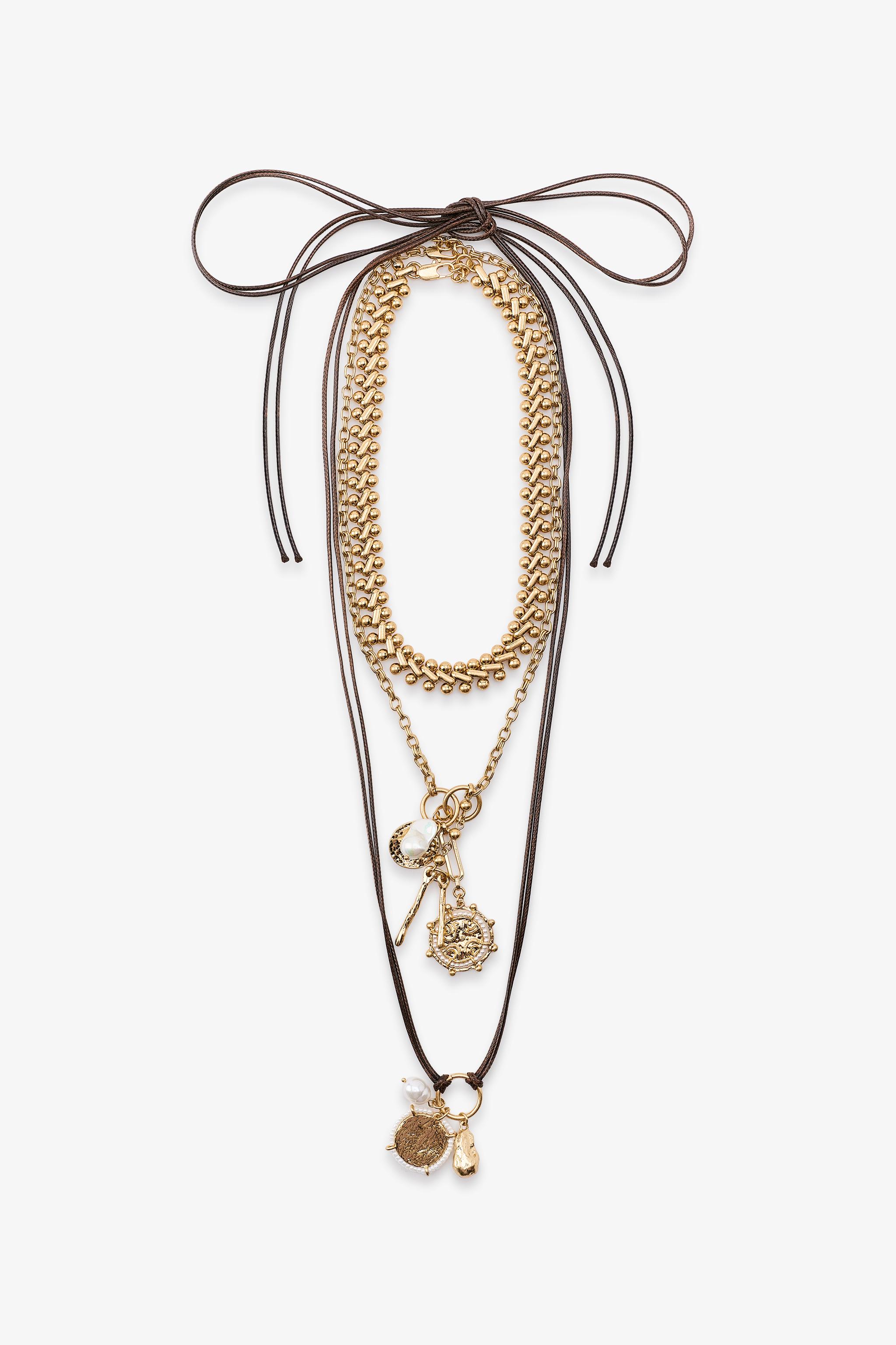 3-PACK CHAIN CORD CHARM NECKLACES