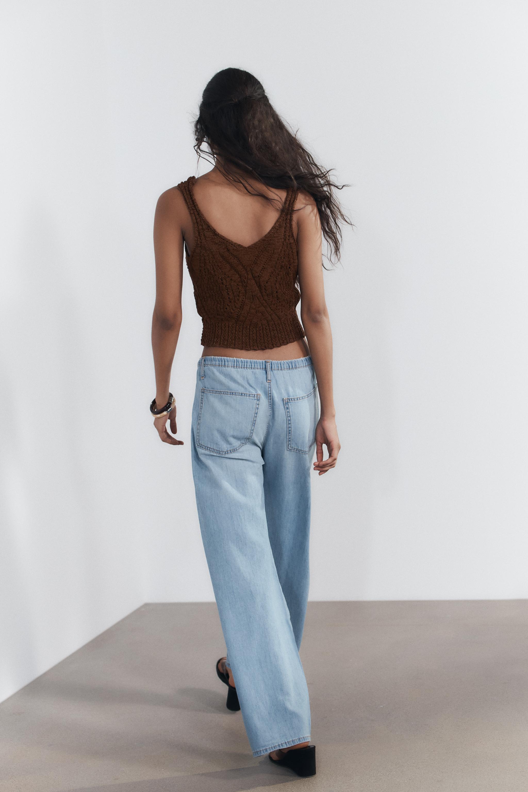 FLOWY DRAWSTRING DENIM PANTS