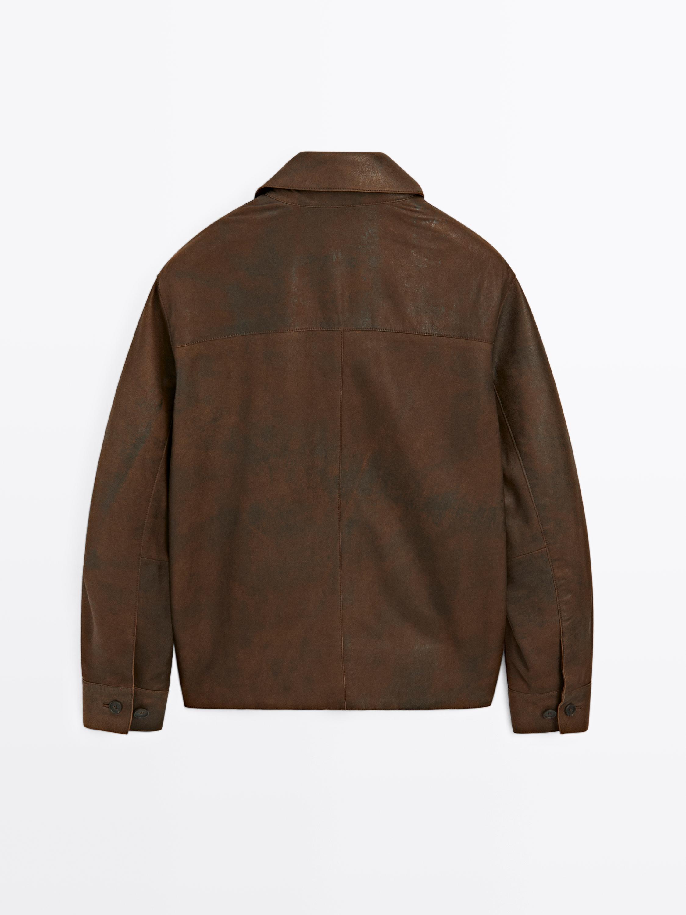 Suede finish sheepskin jacket