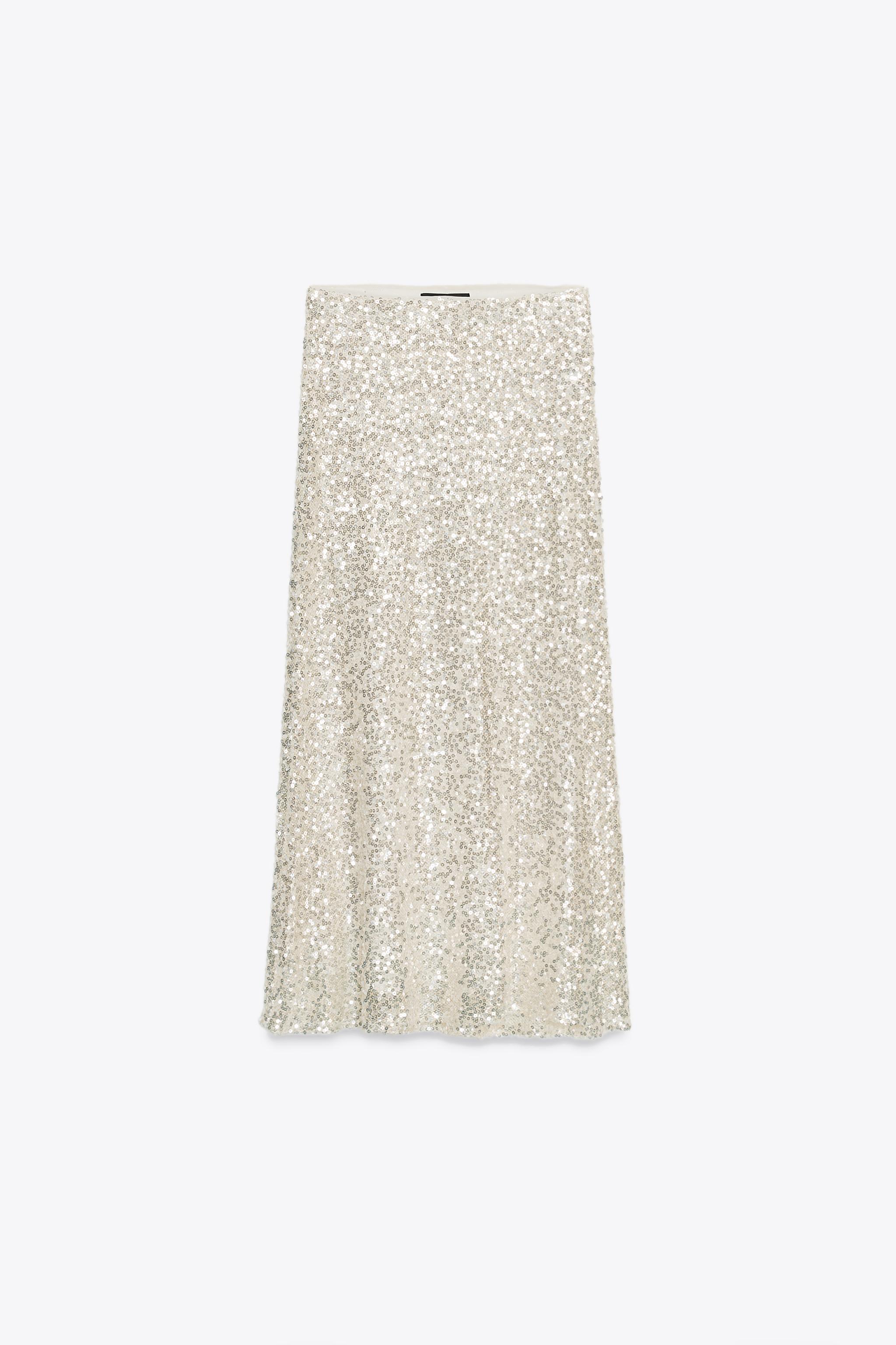 SEQUINED MIDI SKIRT