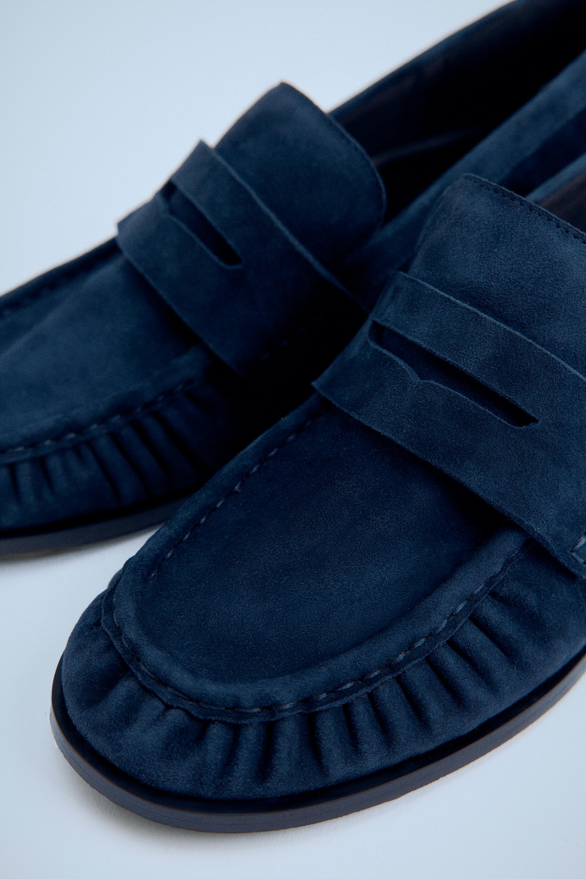 SUEDE RUCHED LOAFERS