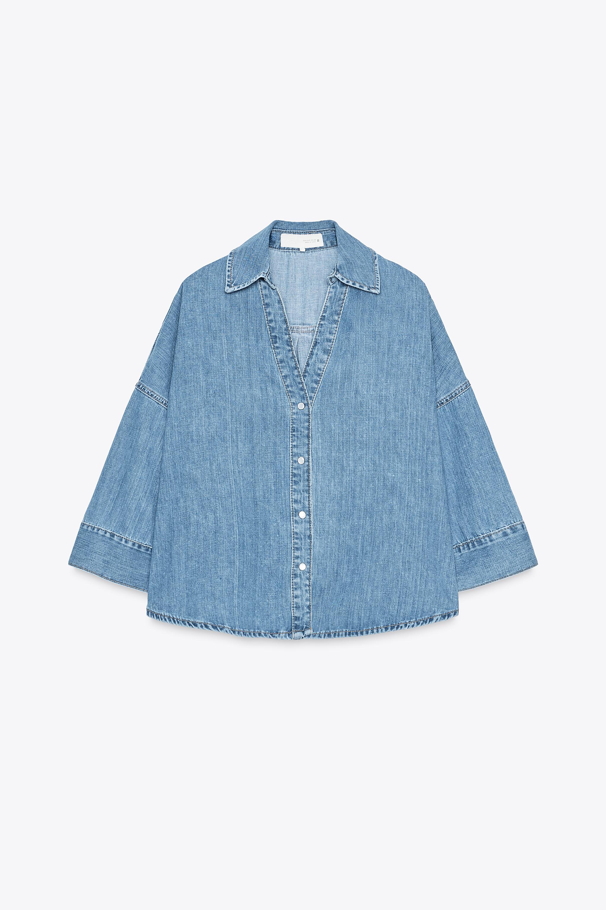 Z1975 FLOWY WIDE-SLEEVE DENIM SHIRT