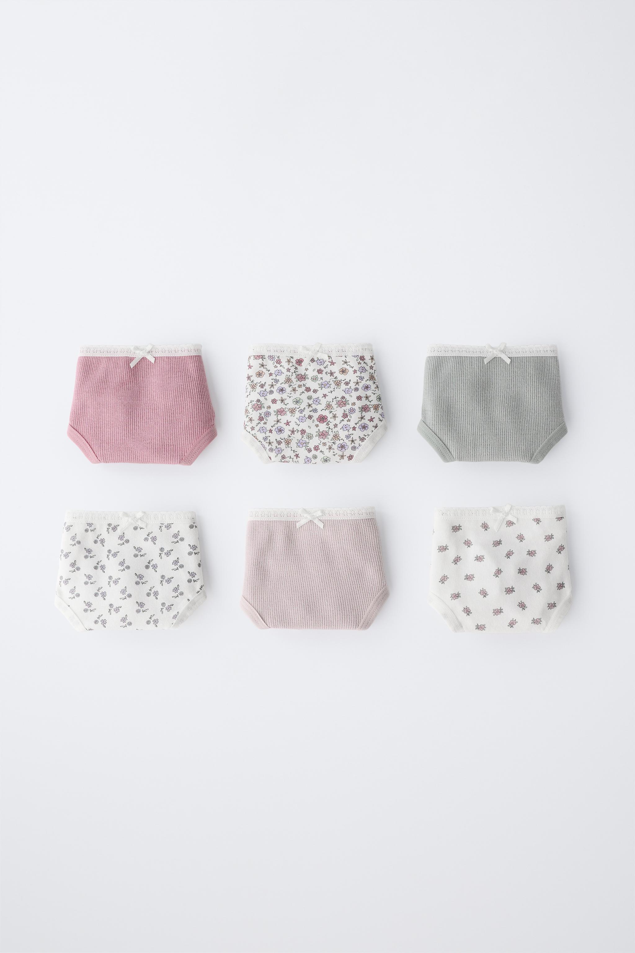 2-6 YEARS/ SIX-PACK OF FLORAL UNDERWEAR