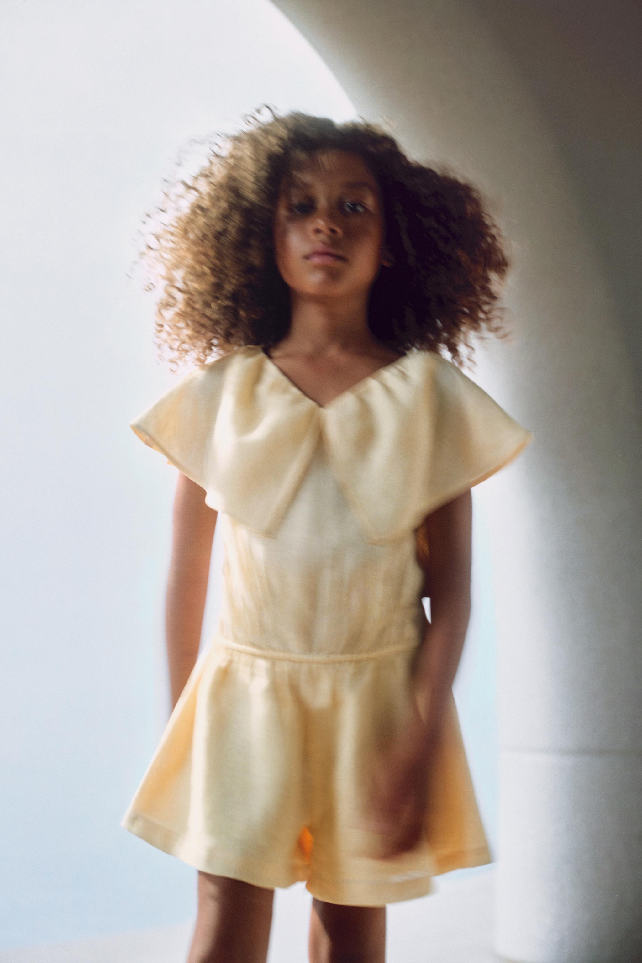 RUFFLED SHORT JUMPSUIT 100% LINEN