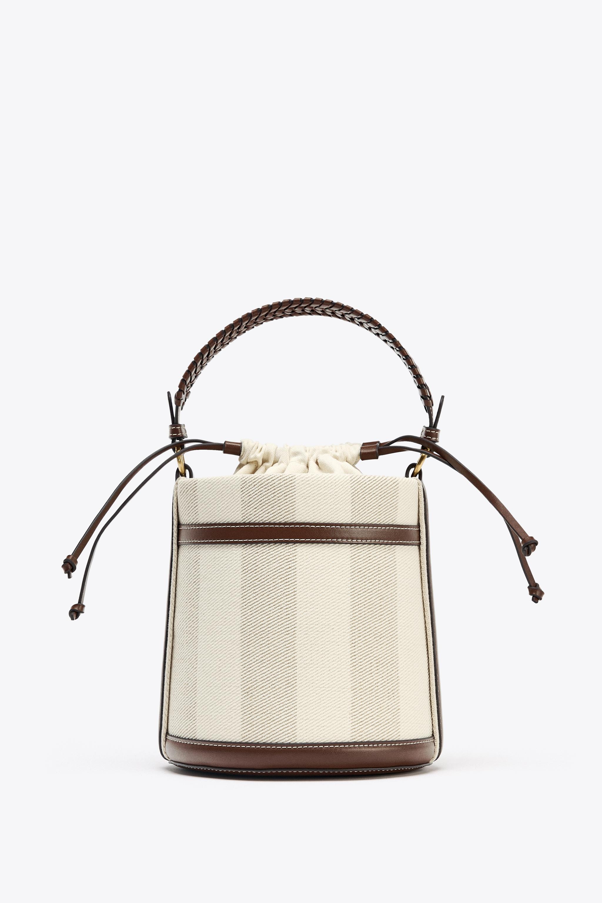 STRIPED CANVAS BUCKET BAG