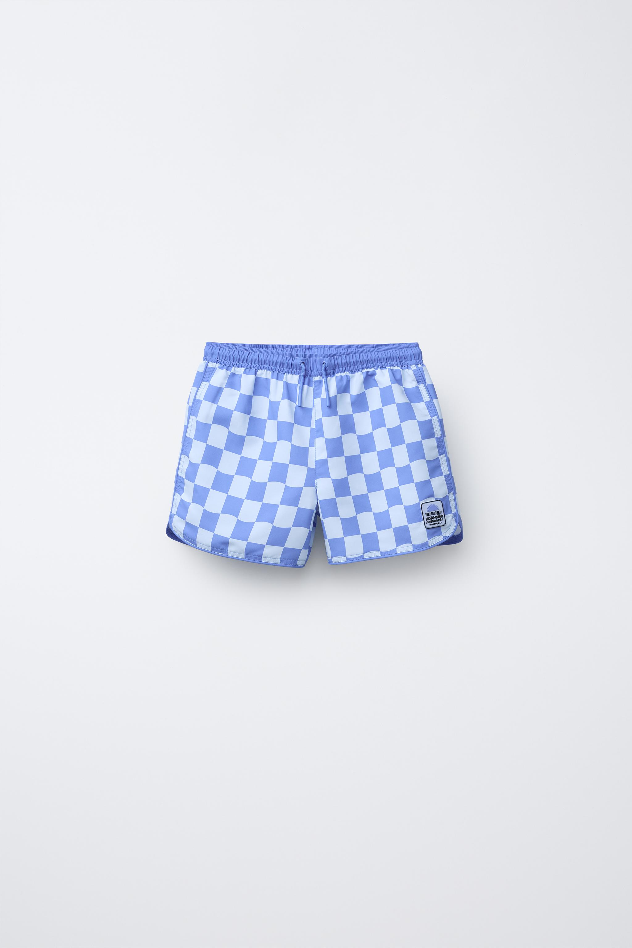 6-14 YEARS/CHECKERBOARD SWIM SHORTS