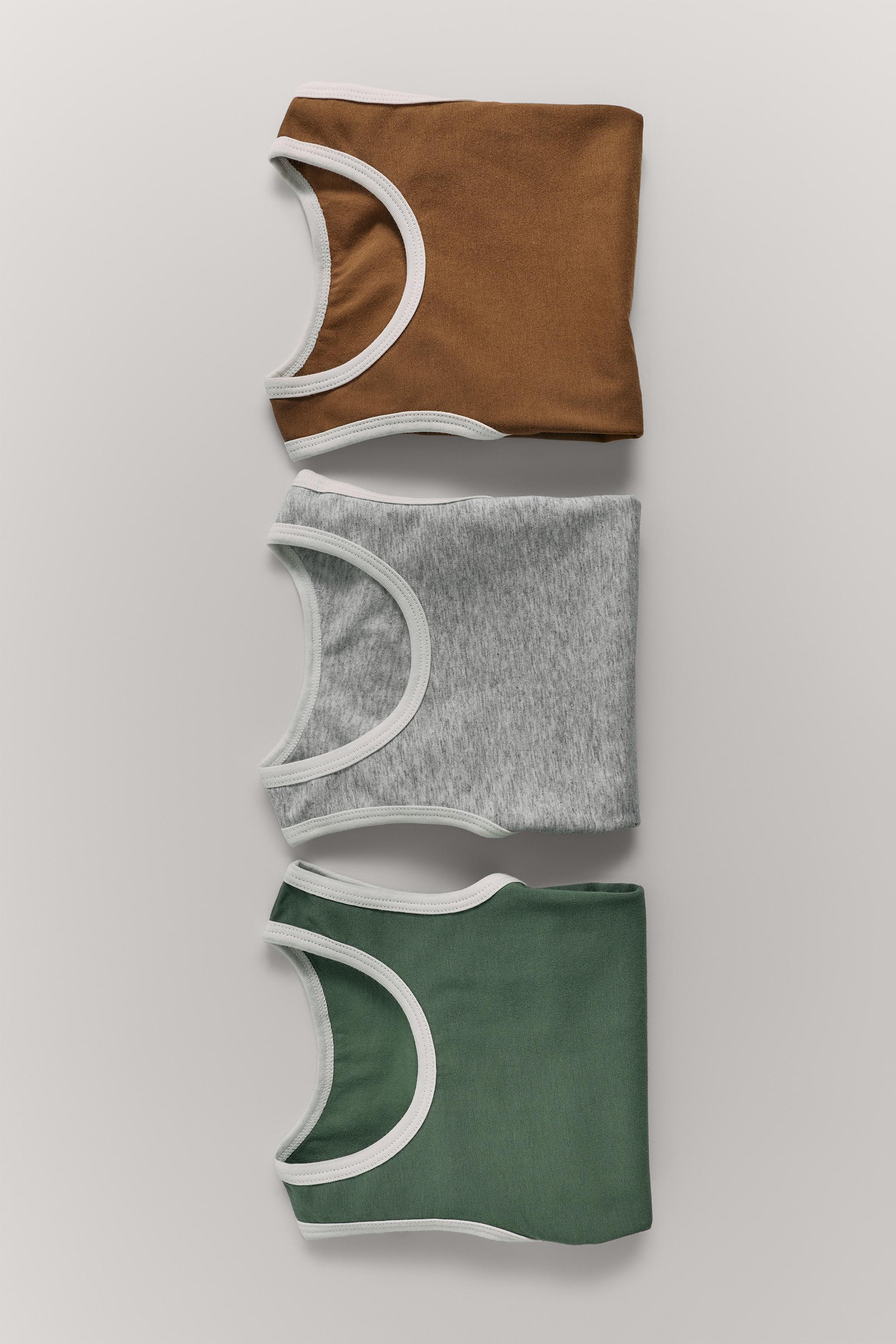 THREE-PACK OF BASIC T-SHIRTS WITH TRIM DETAIL