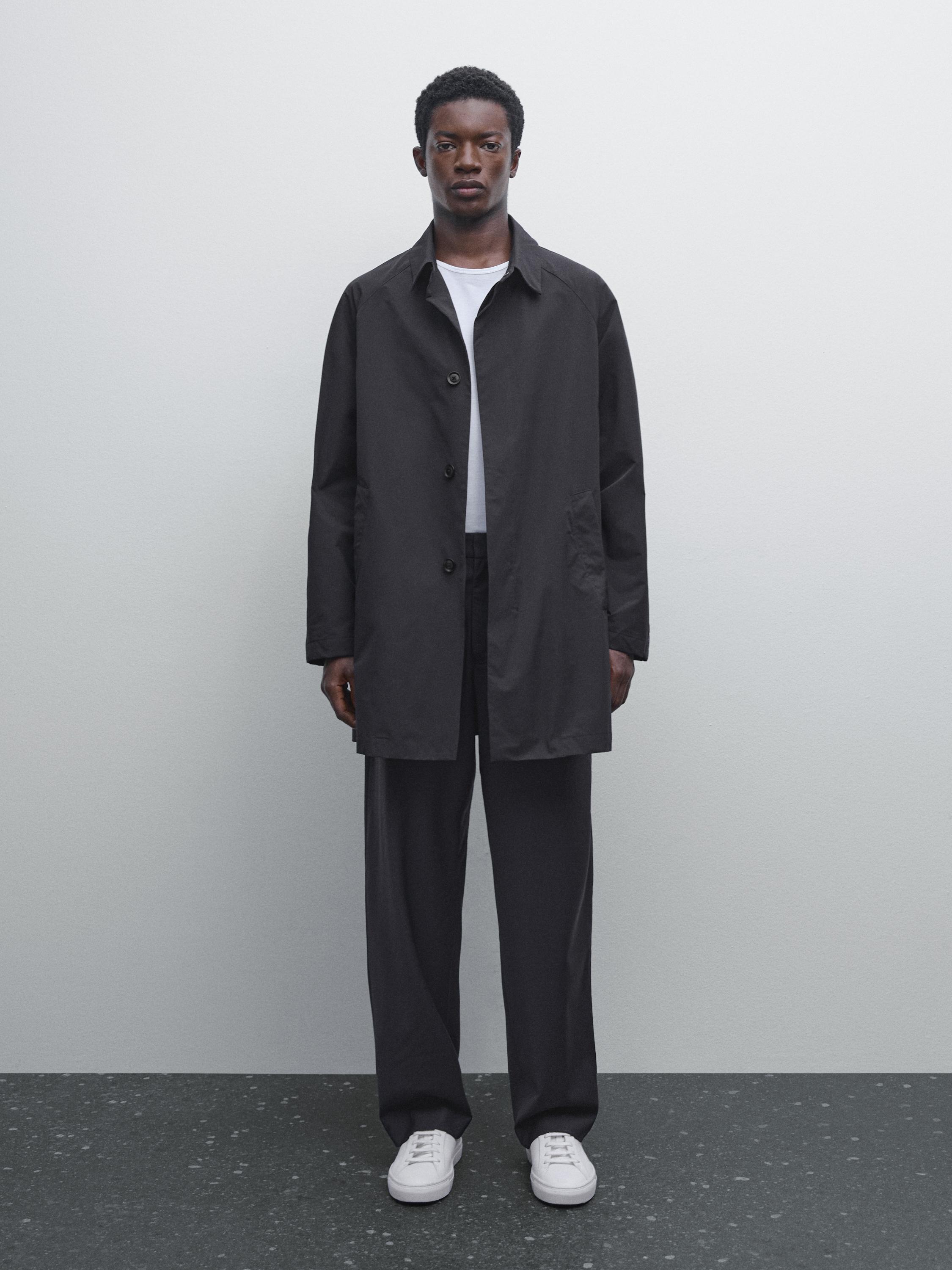 Wool blend jogger fit trousers