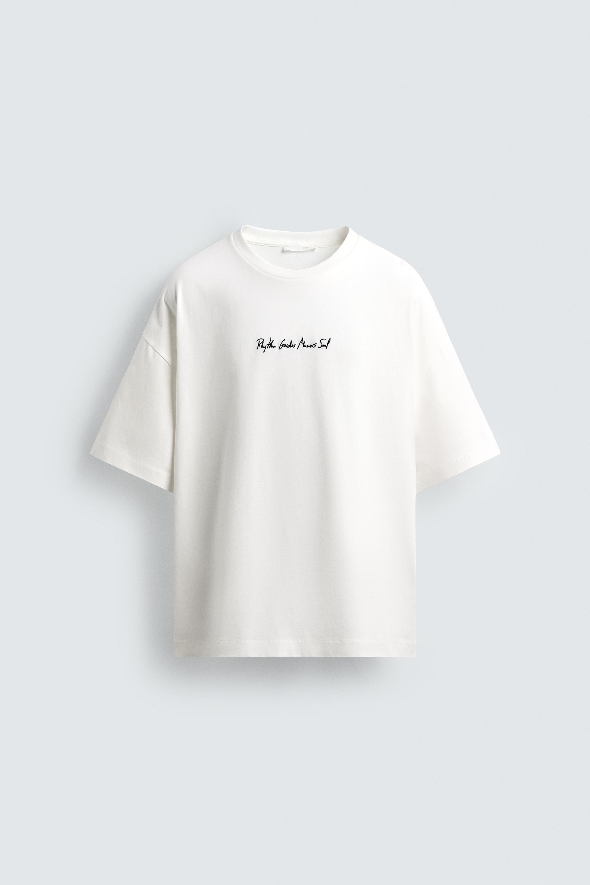 EMBROIDERED TEXT T-SHIRT