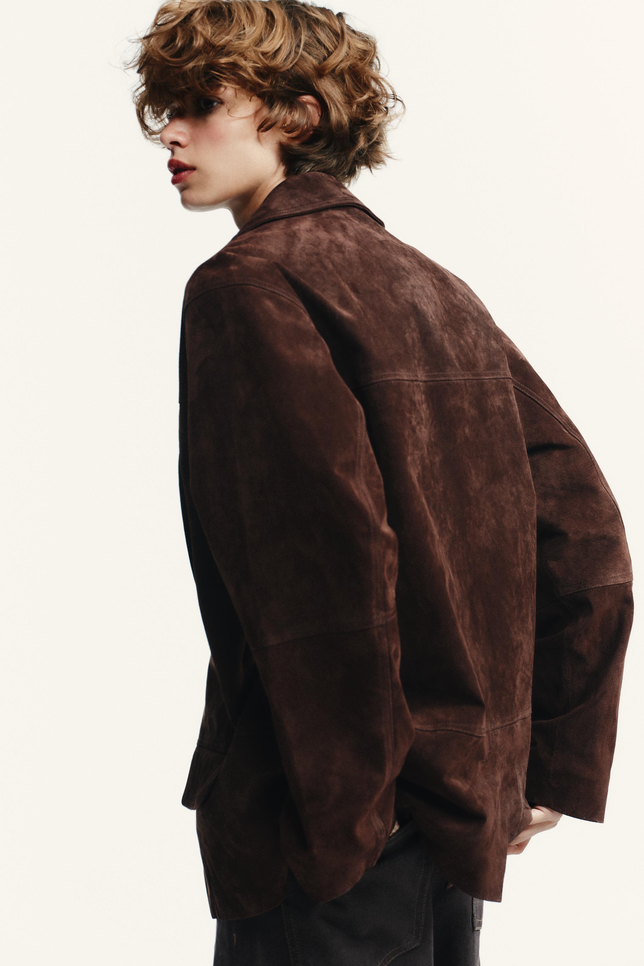 OVERSIZED SUEDE LEATHER BLAZER