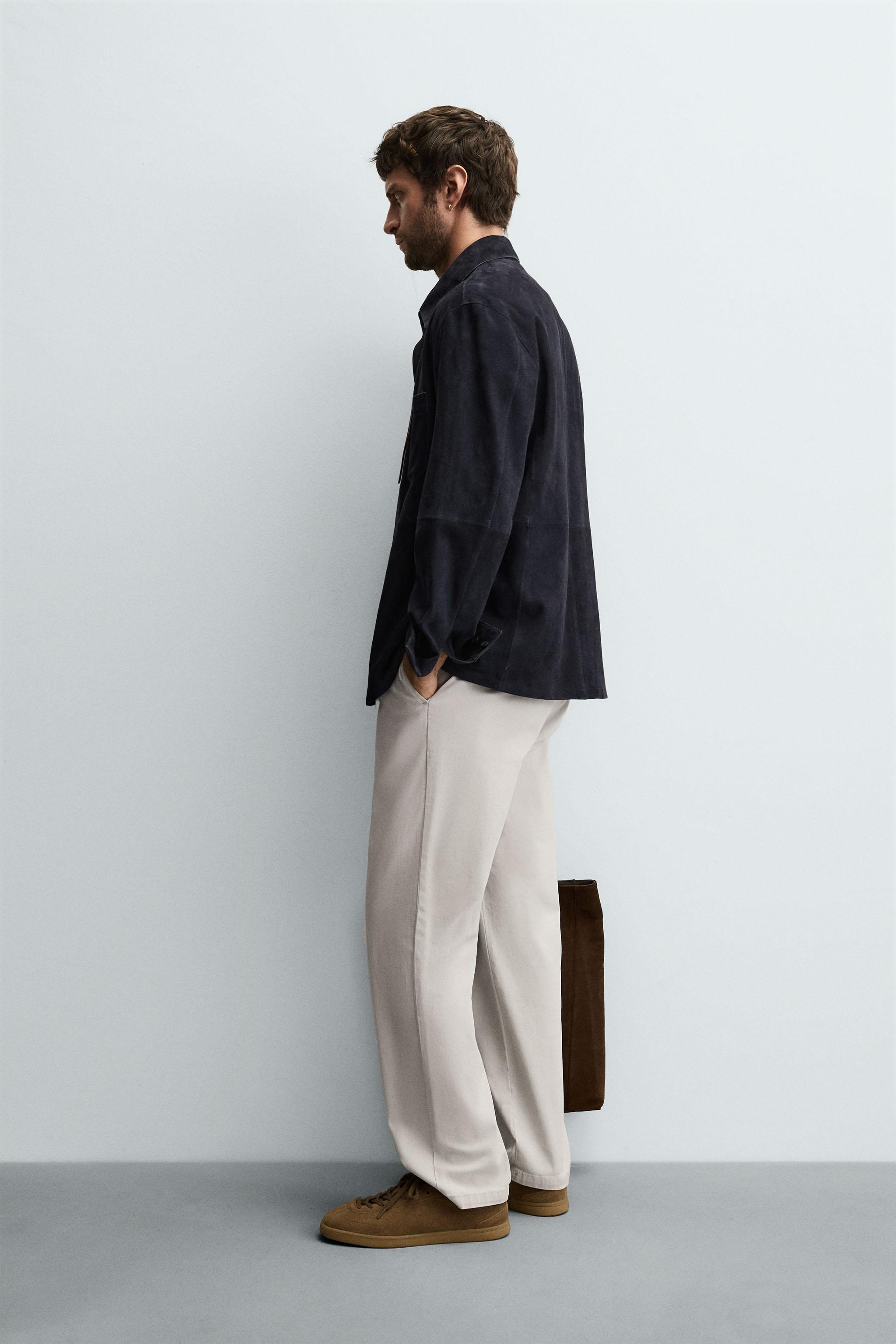 STRAIGHT FIT TWILL PANTS