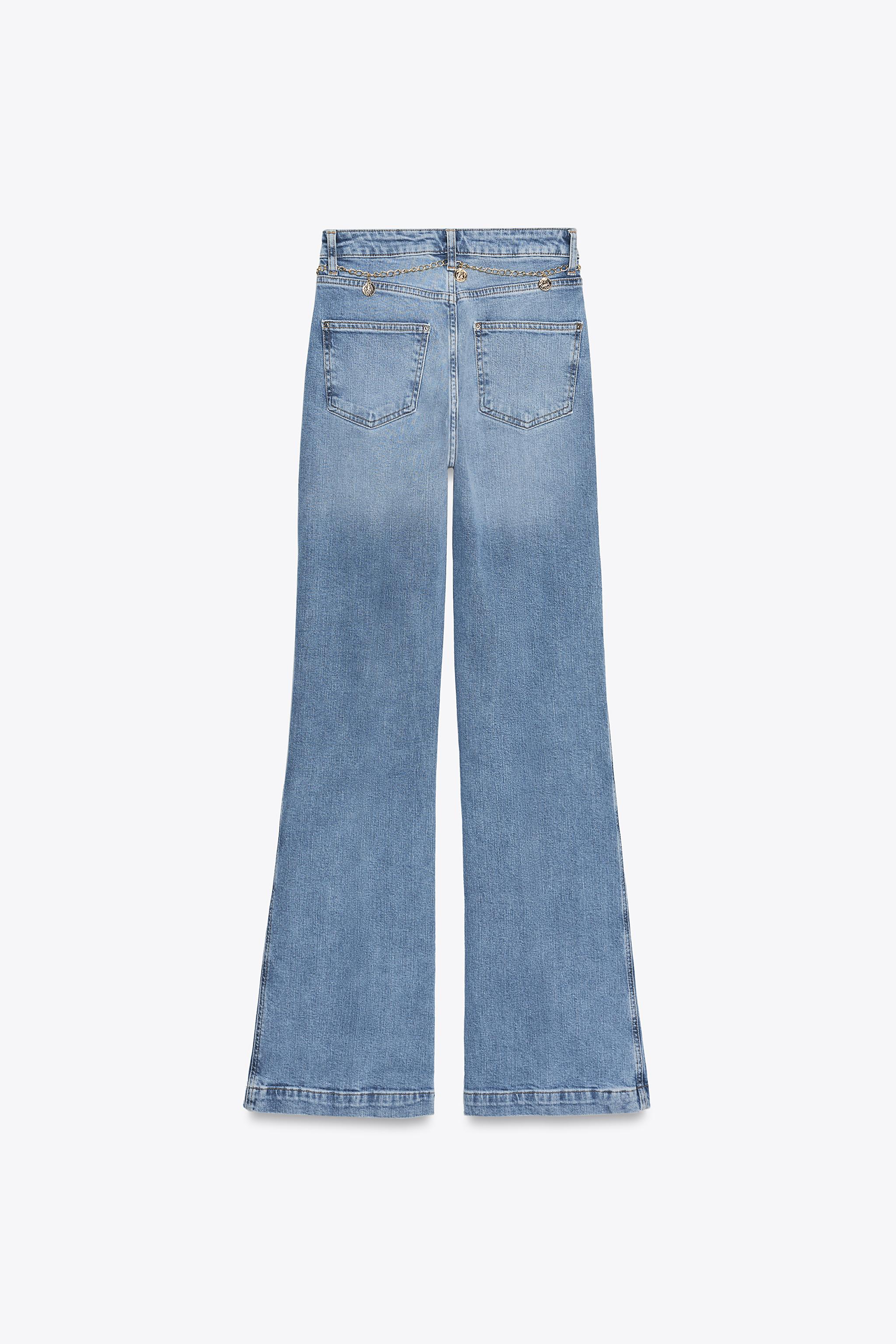 Z1975 HIGH WAIST BOOTCUT JEANS WITH CHAIN BELT