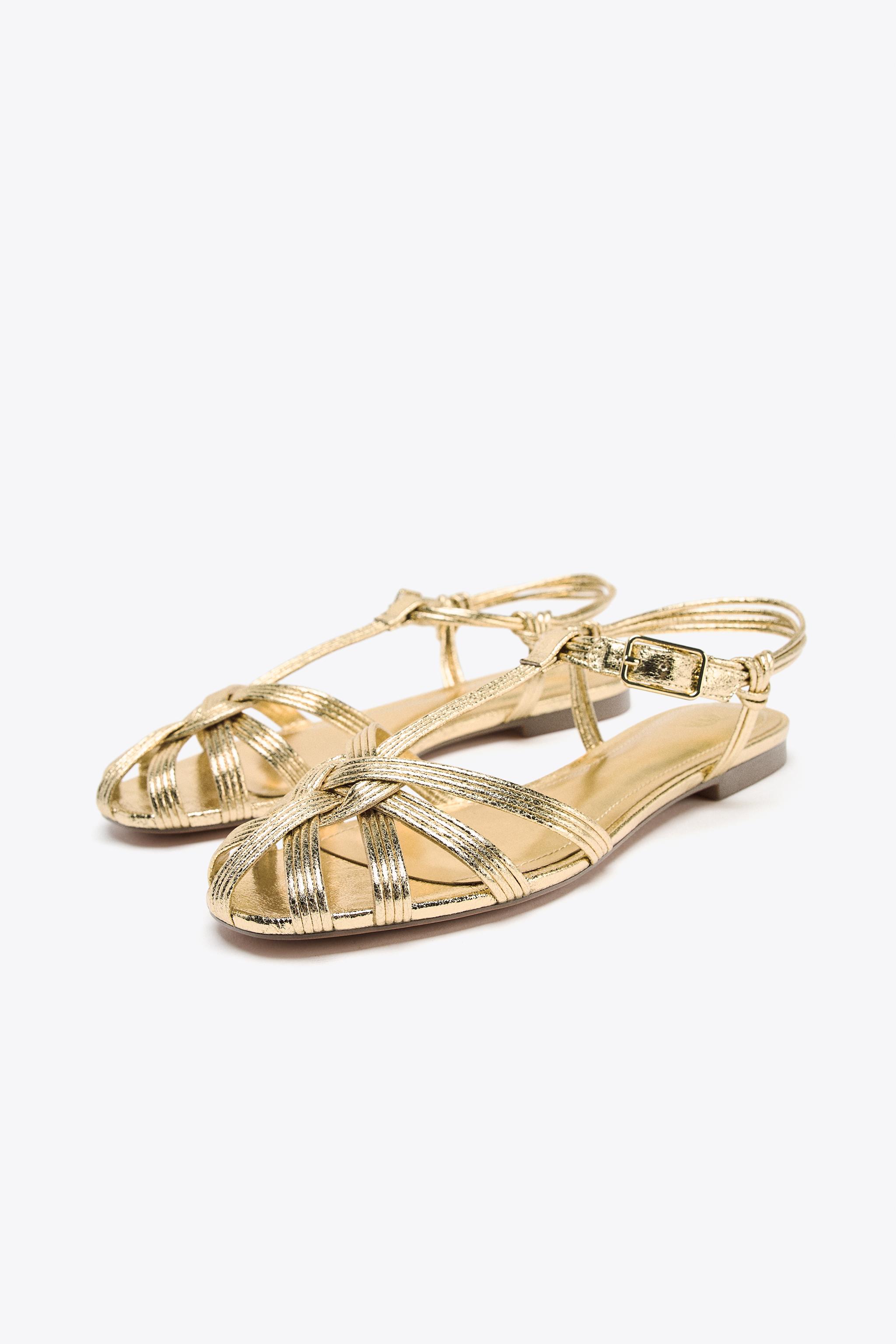 METALLIC STRAP FISHERMAN SANDALS
