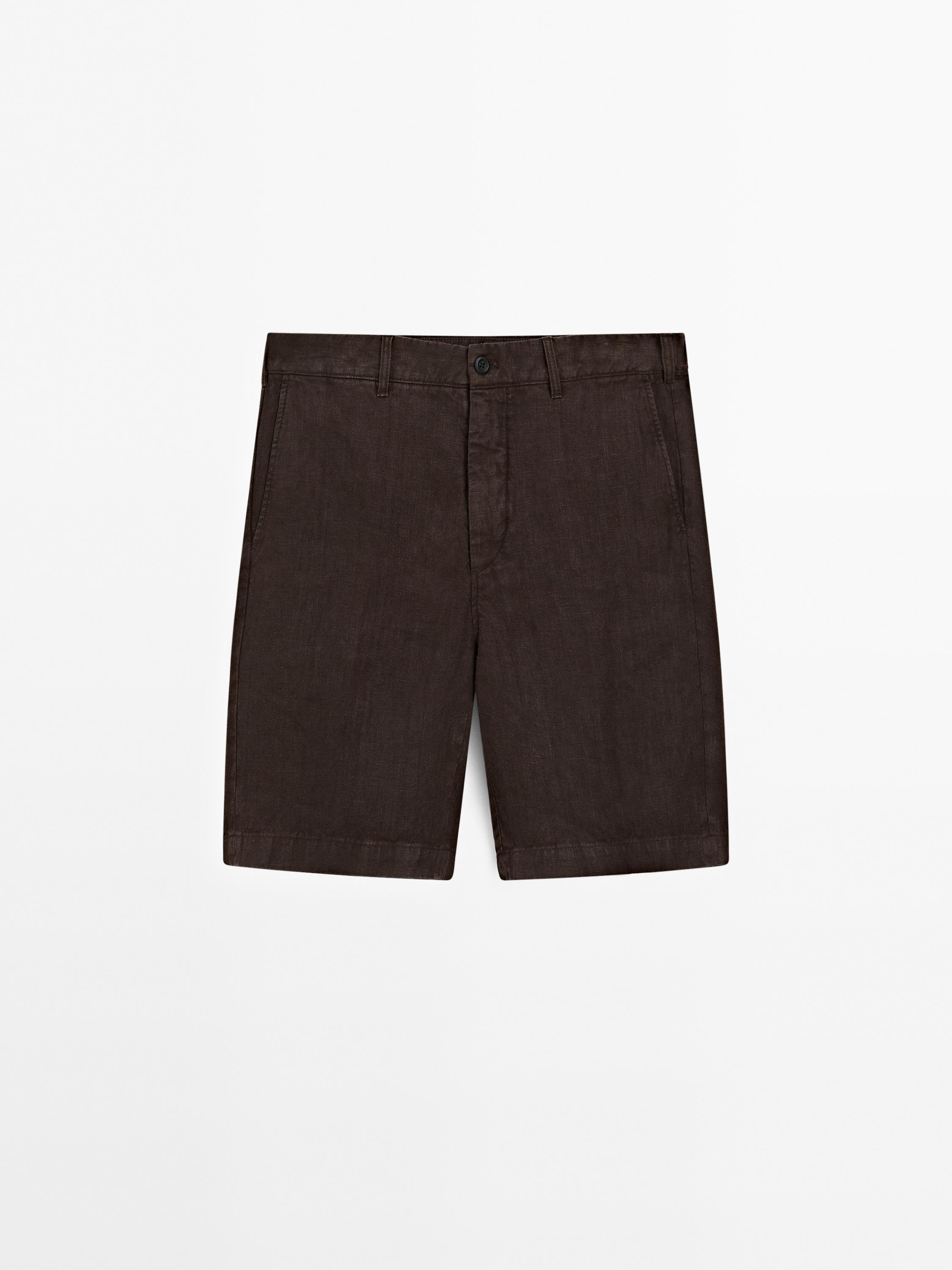 100% linen Bermuda shorts