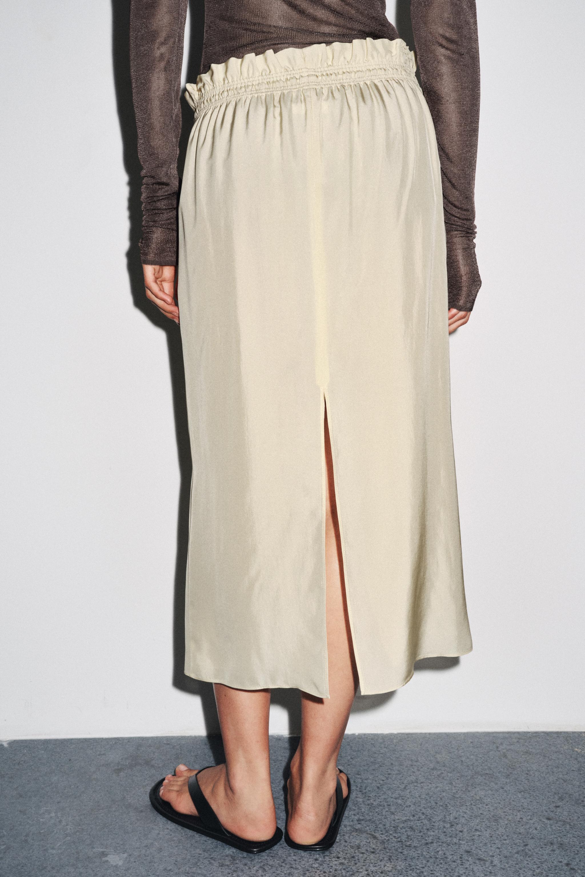 DRAWSTRING MIDI SKIRT ZW COLLECTION