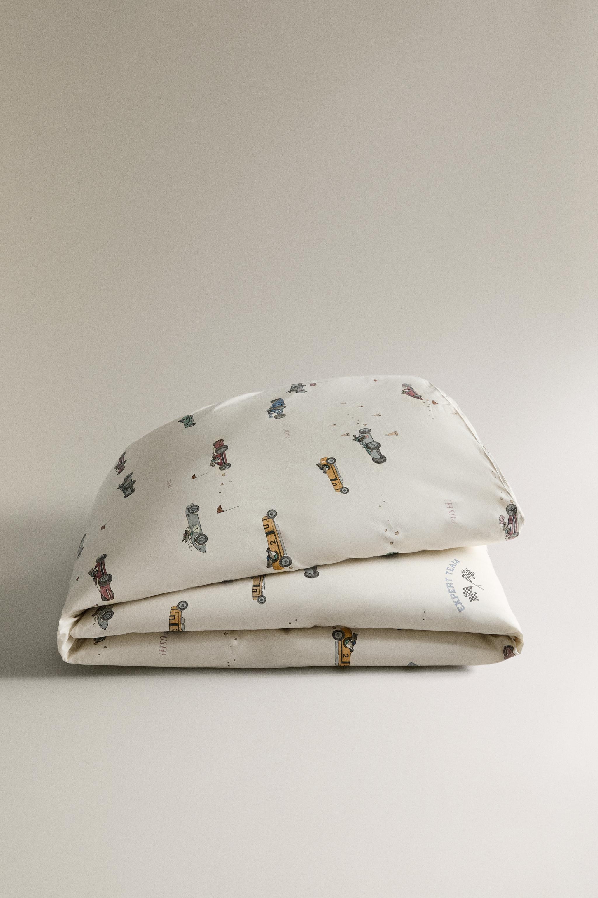 CHILDREN'S DUVET COVER WITH RACING DOG PRINT