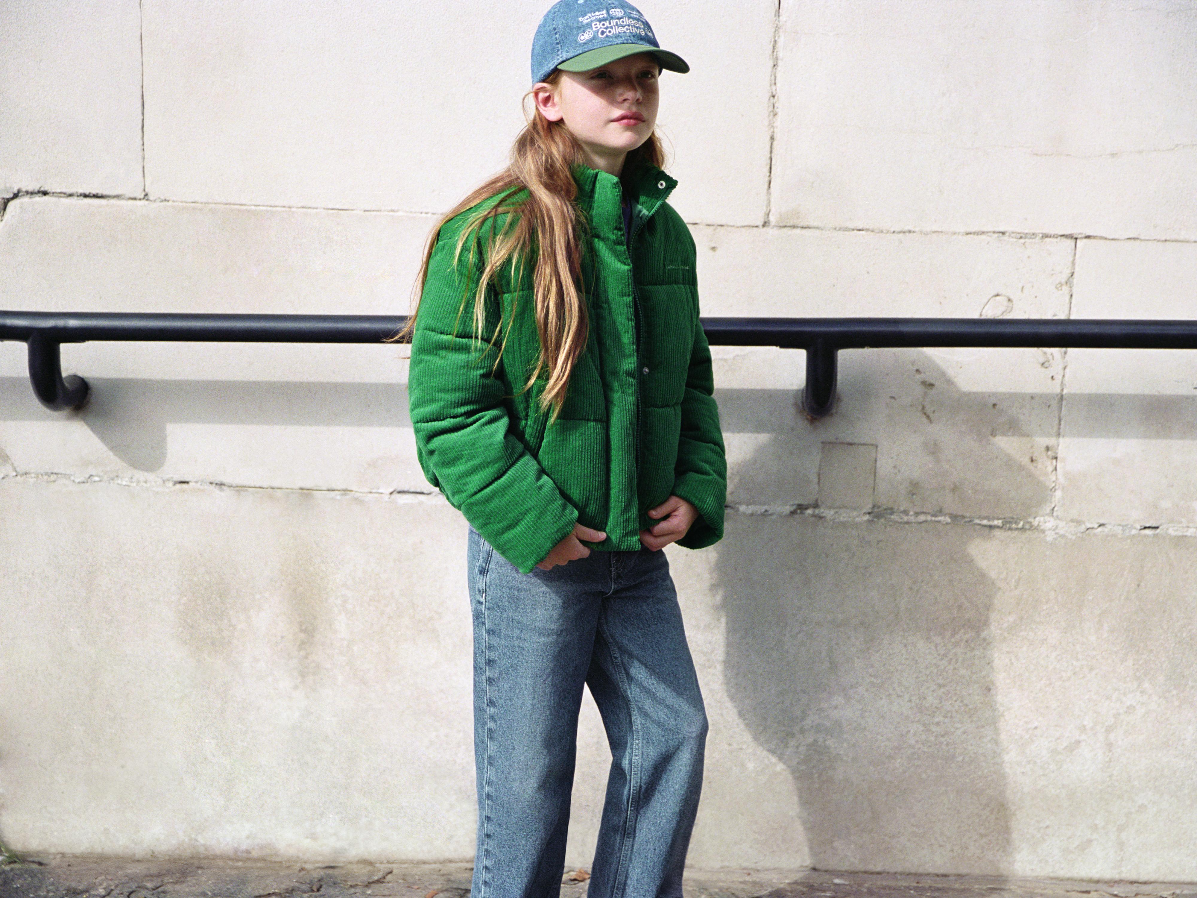 EMBROIDERED TEXT DENIM CAP