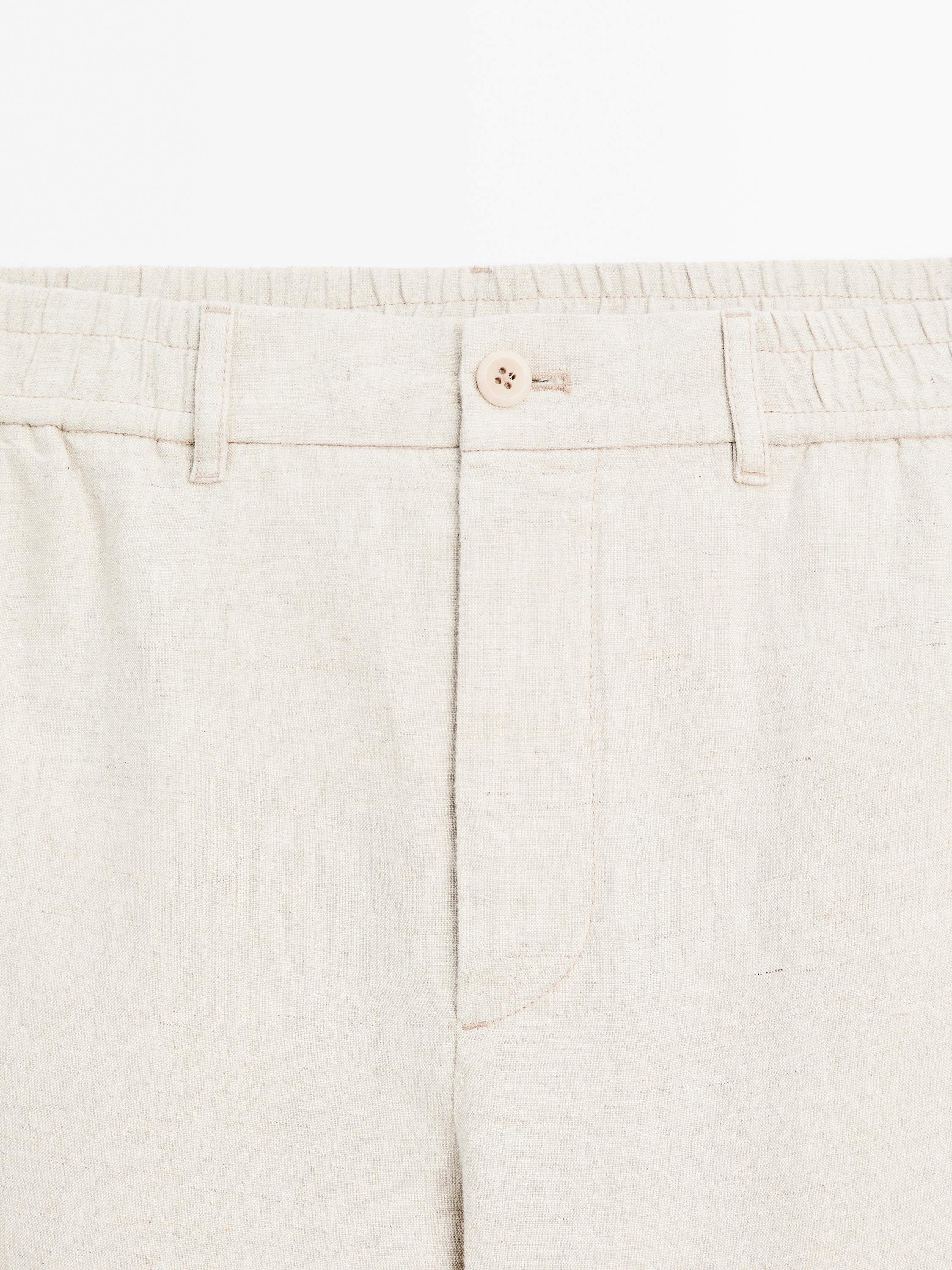 100% linen jogger fit trousers