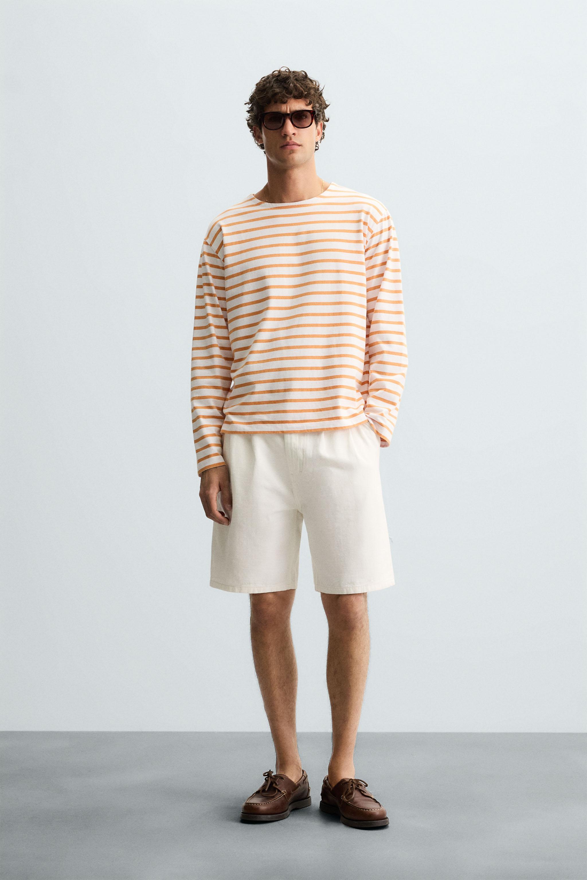 RELAXED FIT PLEATED BERMUDA SHORTS