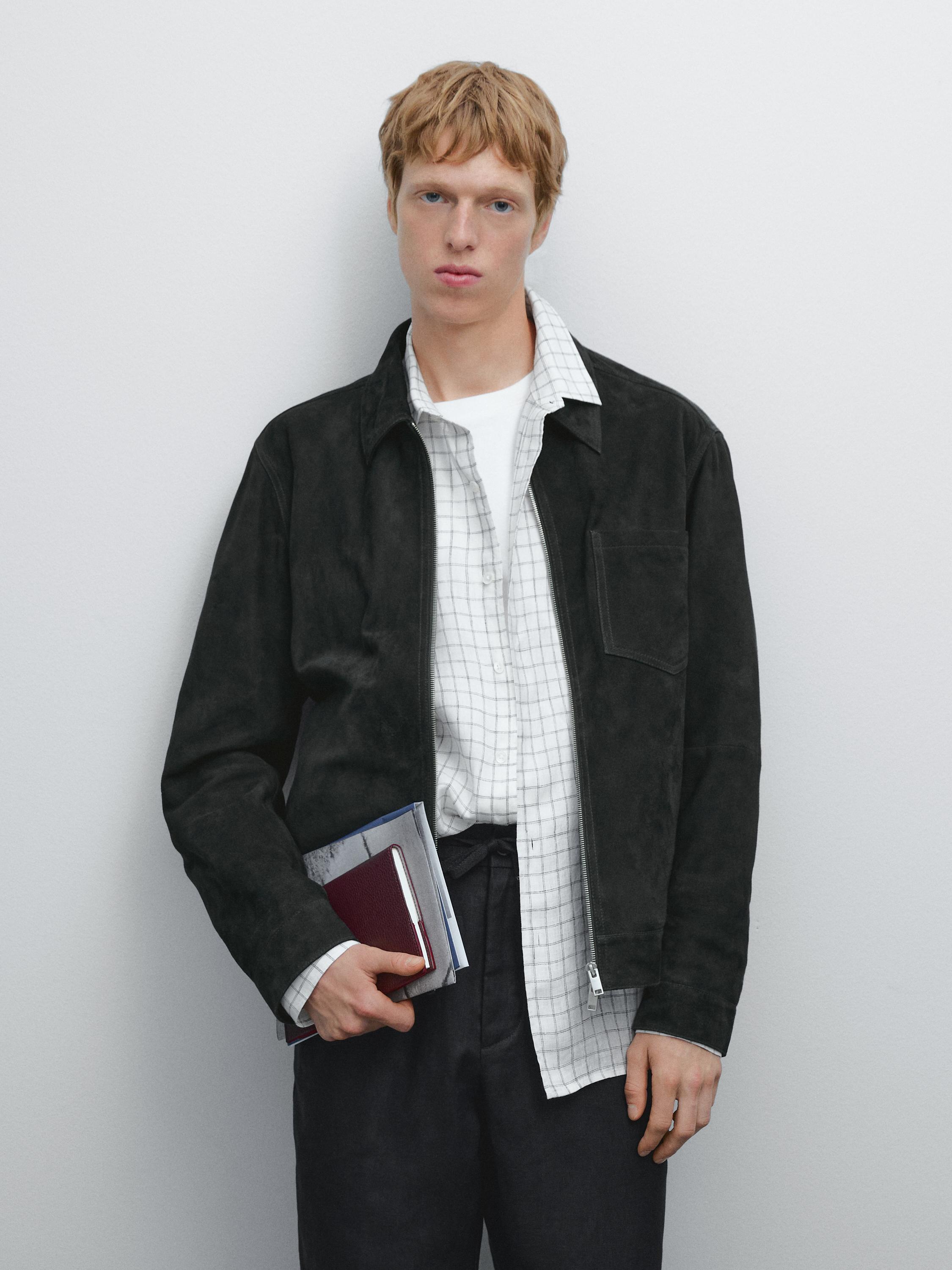 Suede leather jacket