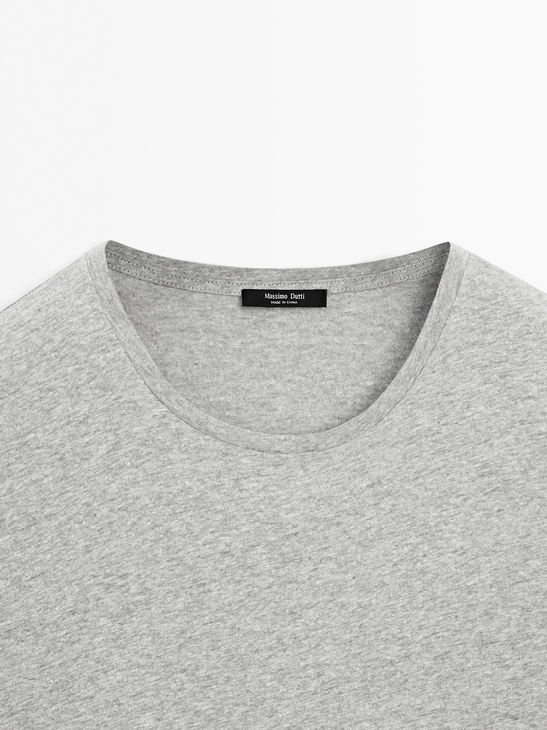 Melange cotton and linen t-shirt