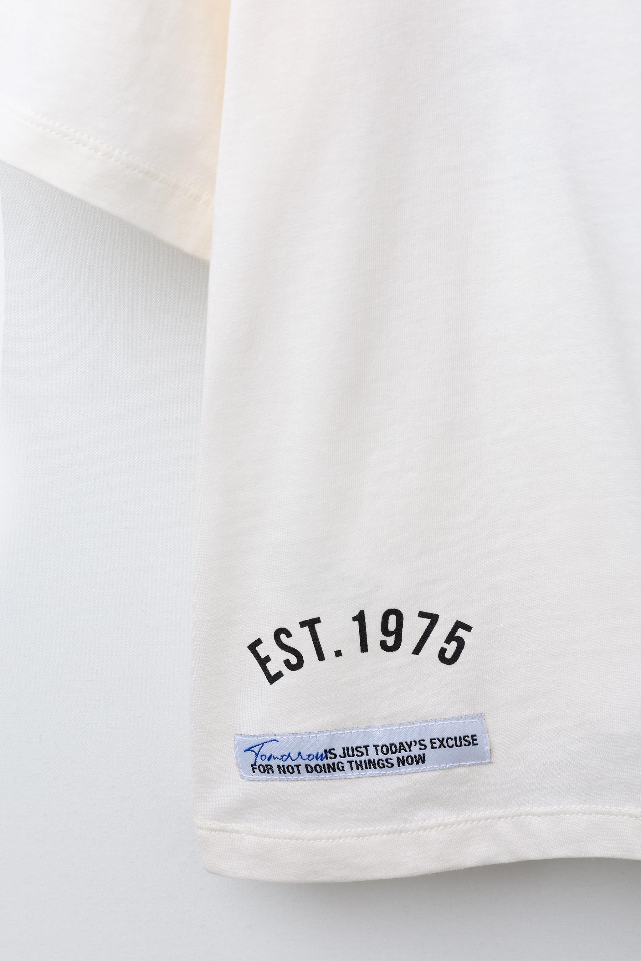 VARSITY TEXT AND LABEL T-SHIRT